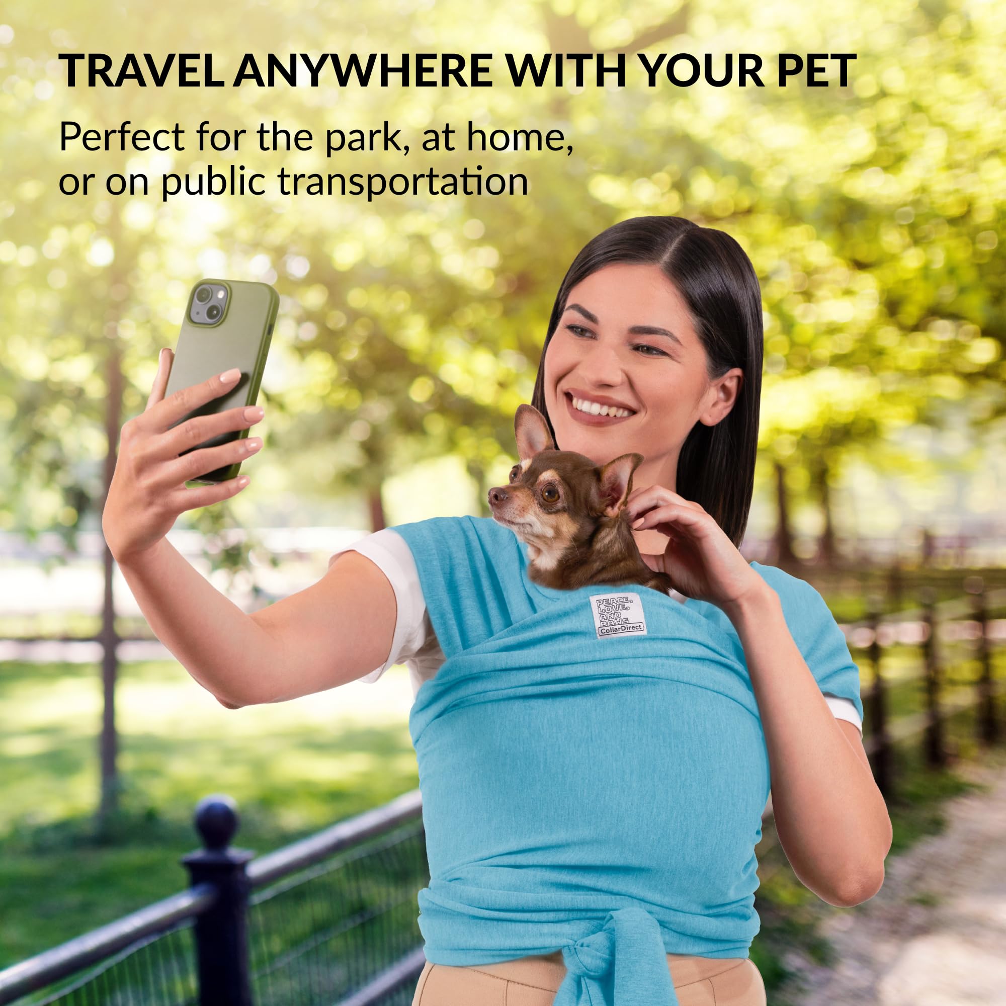 Dog Sling Carrier For Small Dogs - Anti-Anxiety Cat Sling, Puppy Pouch - Pet Sling In Gray Black Blue Green Pink Yellow (Blue, S