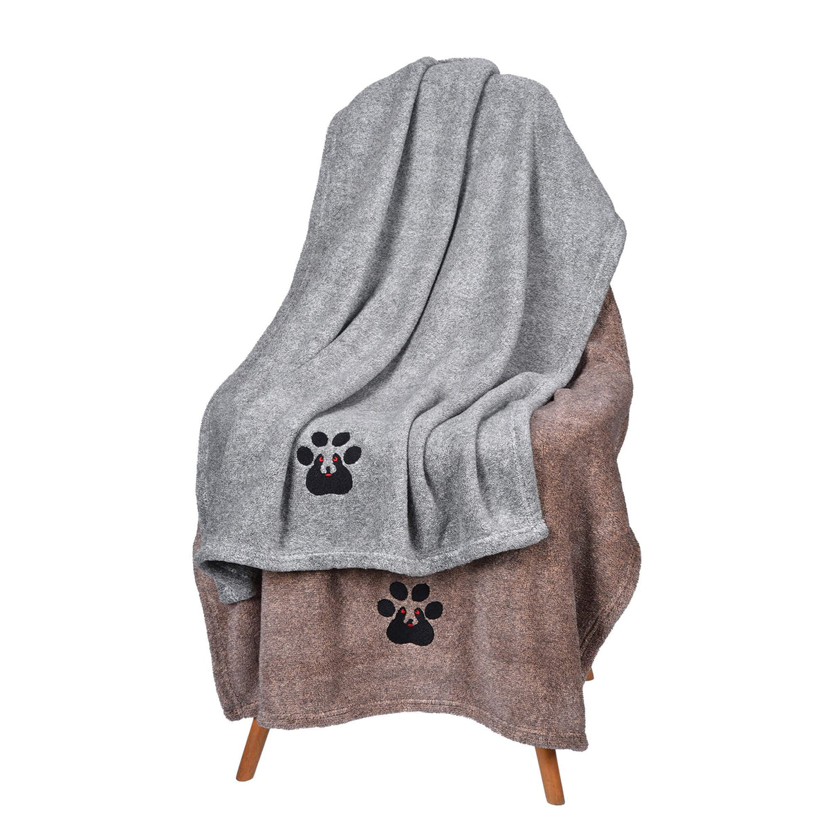 Dogvingpk Dog Towels For Drying Dogs - Pack Of 2 - Super Absorbent Soft Microfiber Pet Bath Grooming Towel For Dogs And Cats & M
