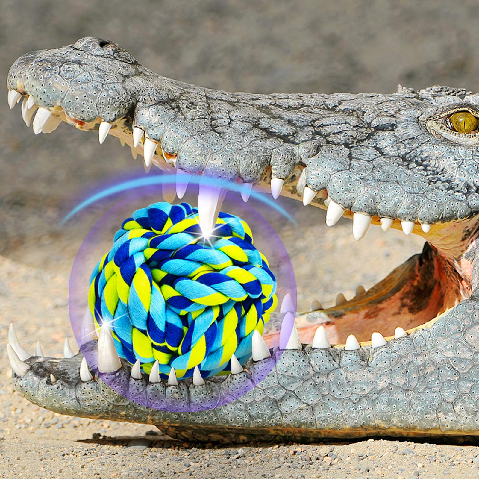 Sharlovy Dog Toys For Aggressive Chewers, Dog Balls For Large Breeds, Heavy Duty Cotton Rope Chew Toys With Tough Twisted For Medium Breeds, 6 Pack Indestructible Chew Toys