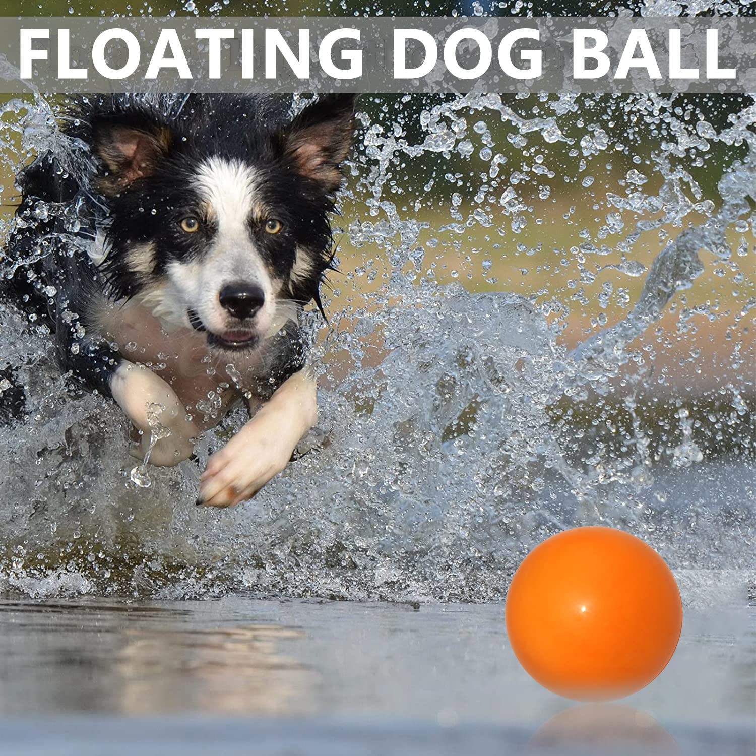 Qesonoo Indestructible Dog Ball - Solid Rubber, 2.7in, Orange, Durable Fetch Toy for Aggressive Chewers, Non-Toxic, High Elasticity