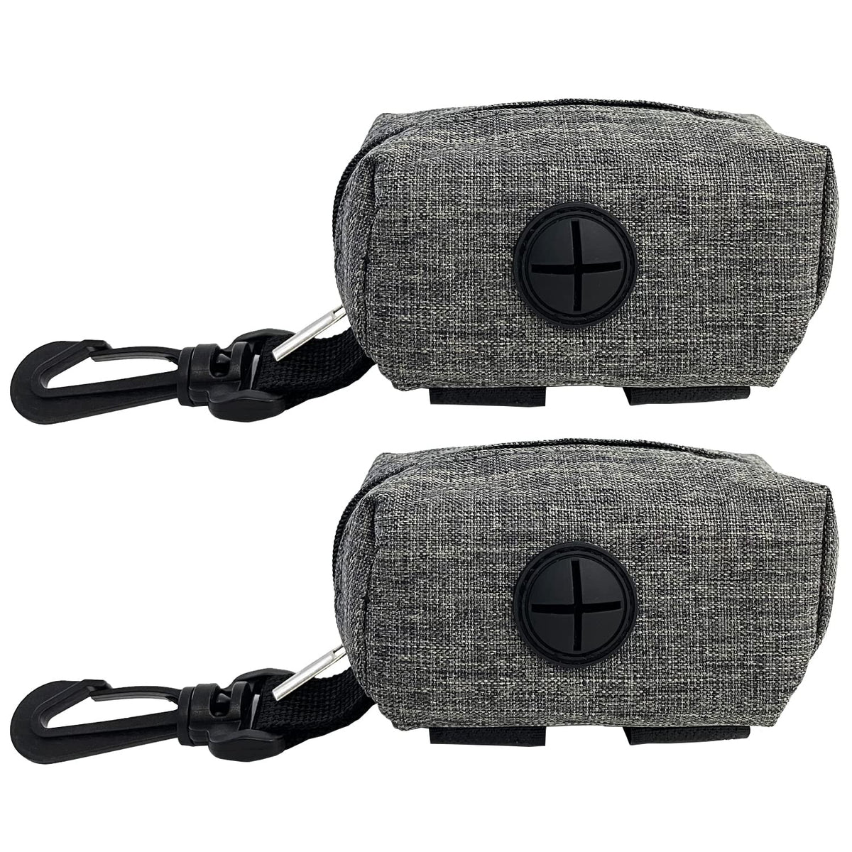 (2 Pack) Dog Poop Bag Holder For Leash,Doggie Waste Bag Dispenser Small Doggy Poop Bag Zipper Pouch With Carabiner Clip, Leash Attachment Holder For Pet Puppy Poop Bags