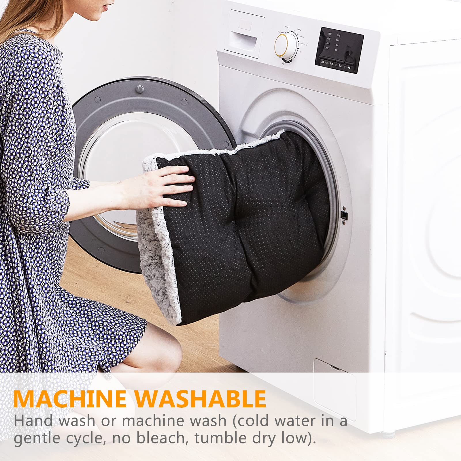 Dog Bed Kennel Pad Washable Anti-Slip Crate Mat For Small Dogs And Cats (24-Inch)