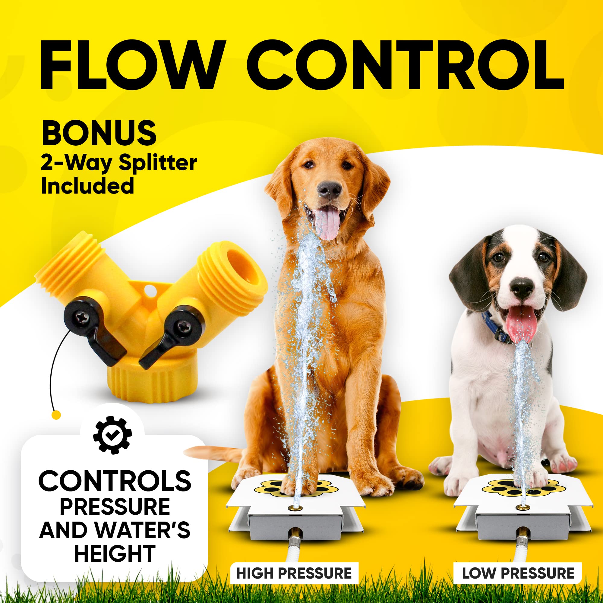 Dog Outdoor Fountain Step On, Dog Sprinkler Paw Activated, Drinking Pet Dispenser, Provides Fresh Water, Sturdy, Easy To Use By Trio Gato