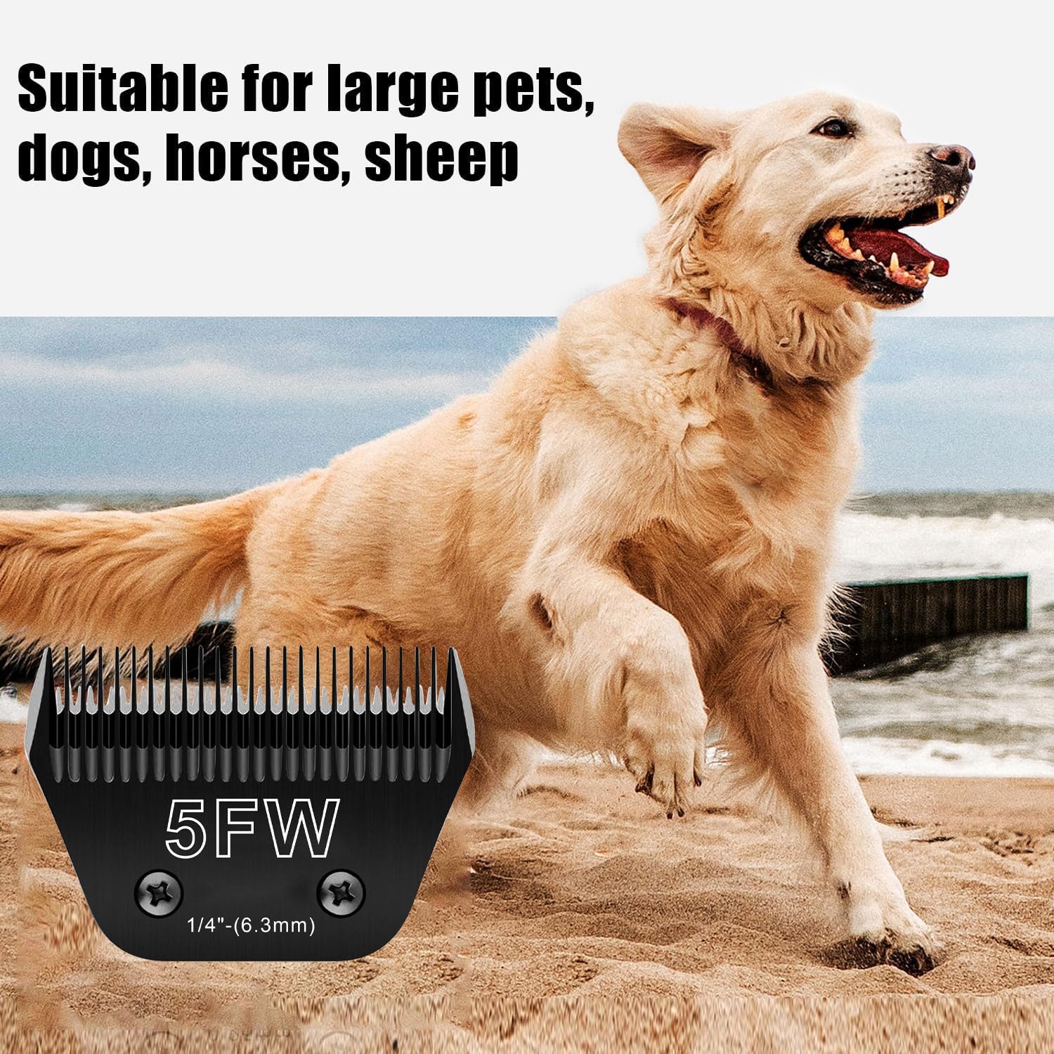 5Fw Wide Blades For Dog Grooming Blades Compatible With Andis Dog Clippers Blades,Dog Clipper Blades Compatible With Oster A5,Wa