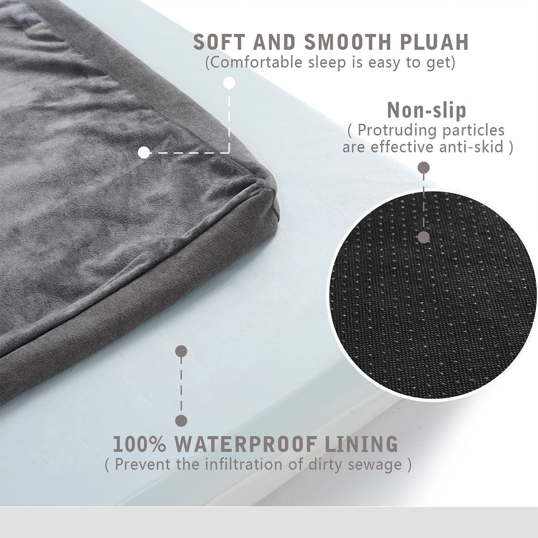 Gohoo Pet Orthopedic Memory Foam Dog Bed For Large Dogs, Cooling Dog Beds -Waterproof Pet Bed Mats For Crate With Removable Wash