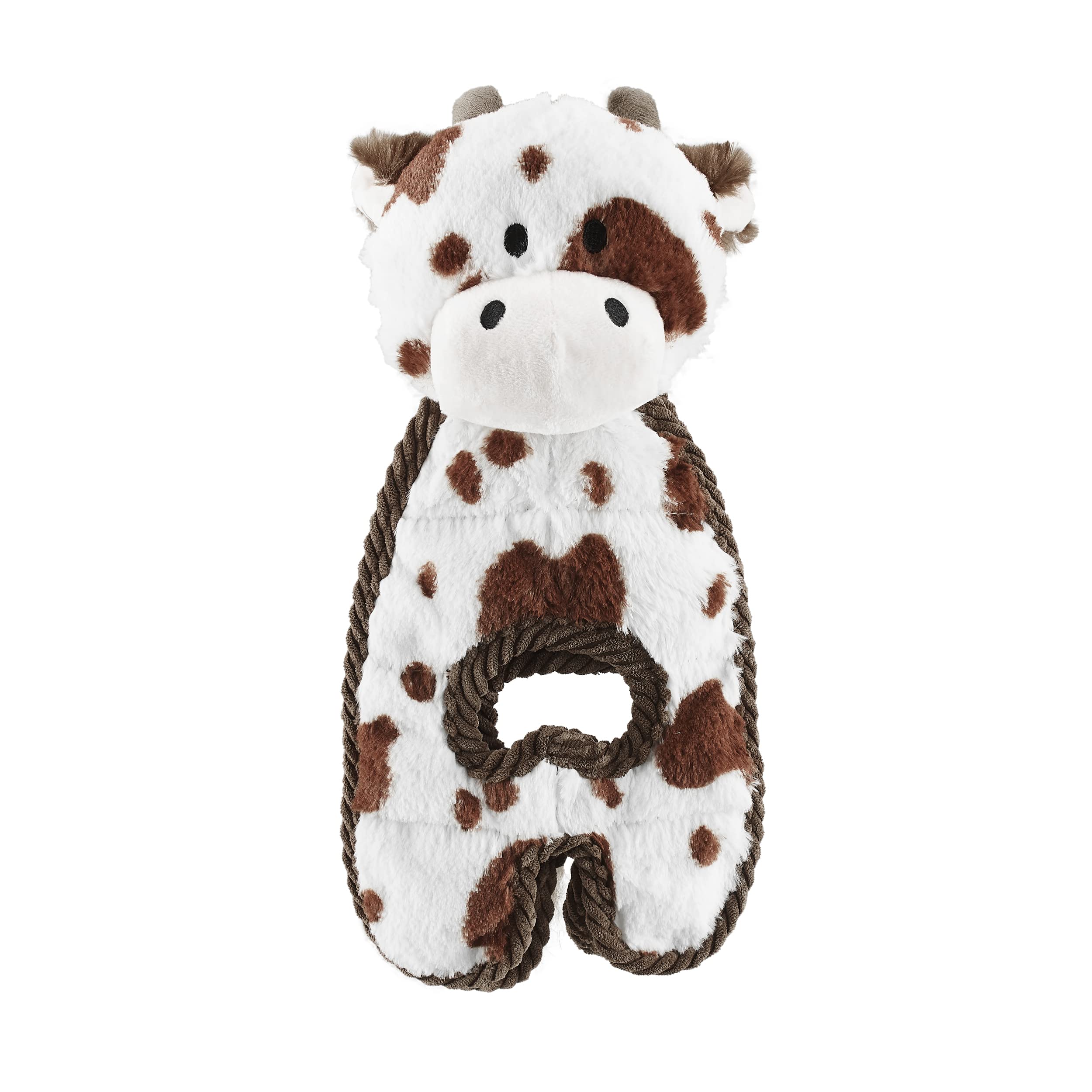 Outward Hound By Charming Pet Cuddle Tugs Cow Plush Squeaky Dog Toy