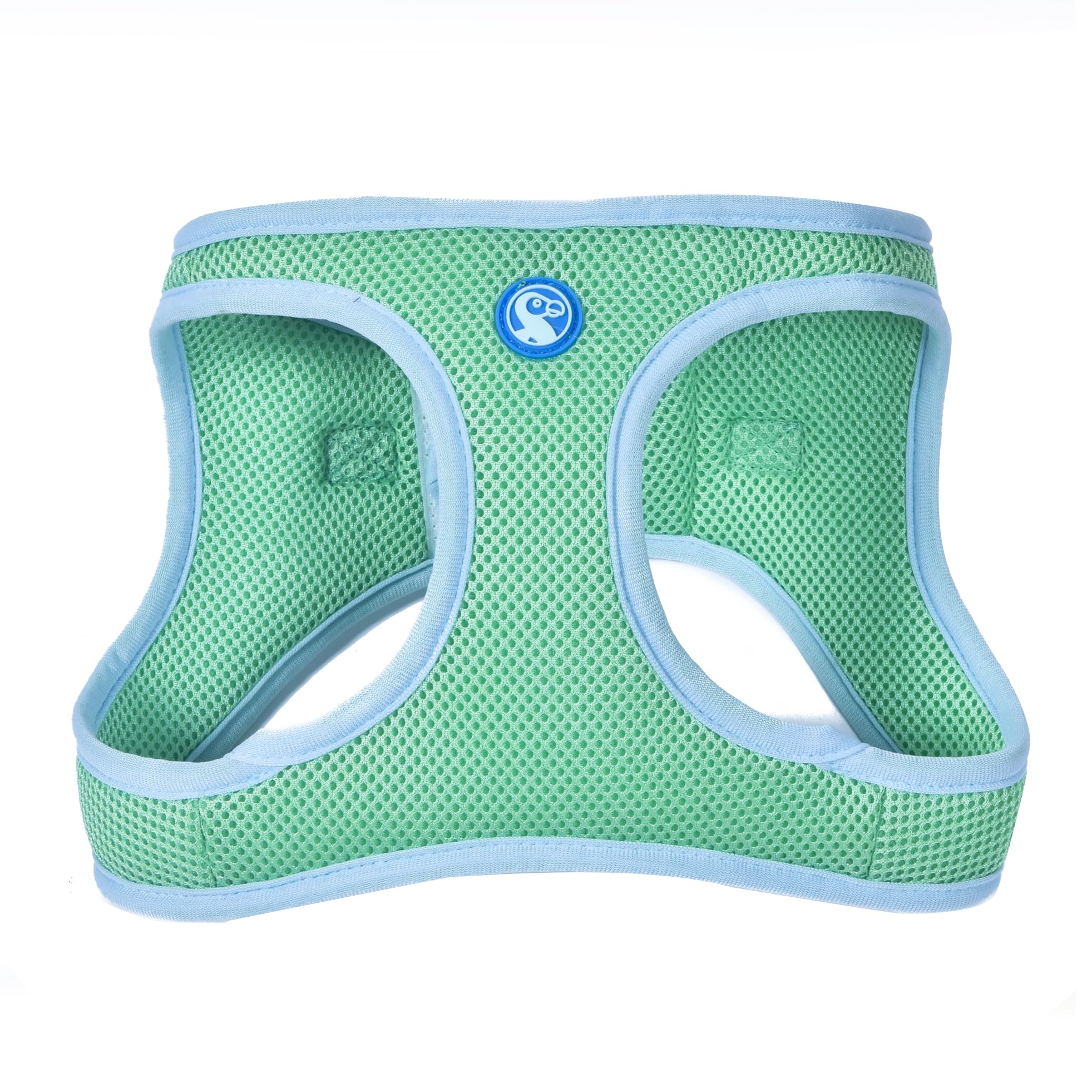 The Dodo Green Dog Harness, Size Medium; Easy Step-in Harness for Dogs; Breathable Mesh Fabric; Snap-Together, Pinch Release Buc