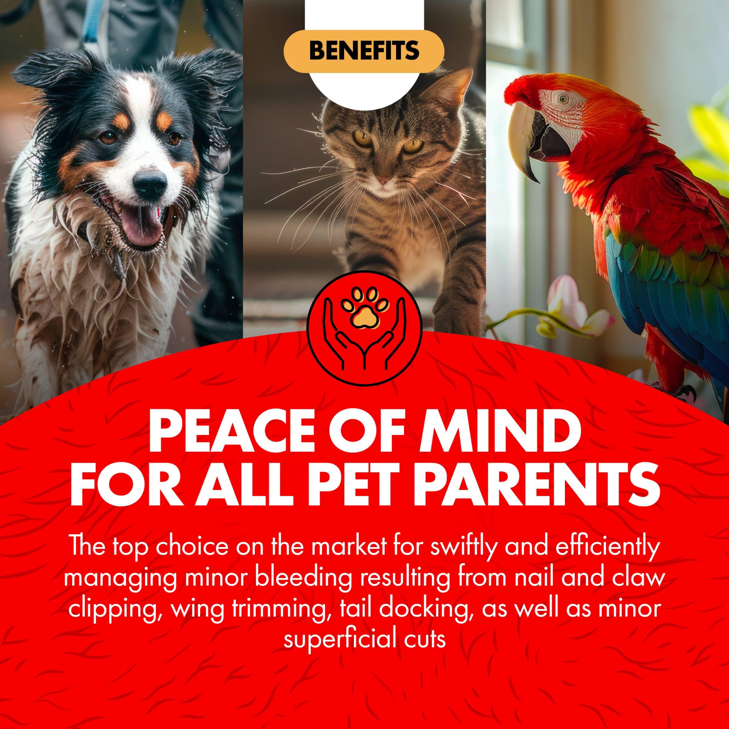 Miracle Care Kwik Stop Styptic Powder For Dogs, Cats And Birds, 1.5 Ounce, Fast-Acting Blood Stop Powder With Pain Relieving Ben