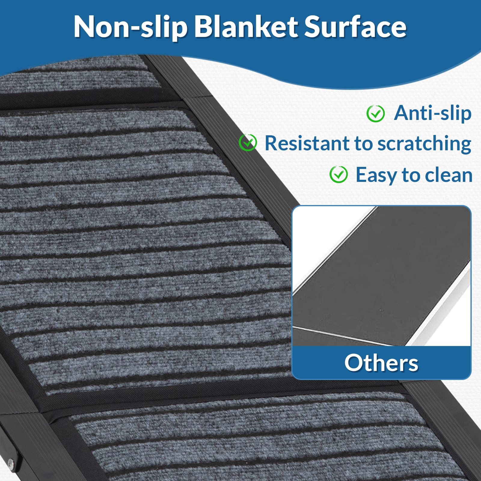 Barpor Dog Ramp For Car, 67'' Folding Portable Dog Car Ramp With Non-Slip Rug For Small To Large Dogs Up To 200 Lbs Easy Access