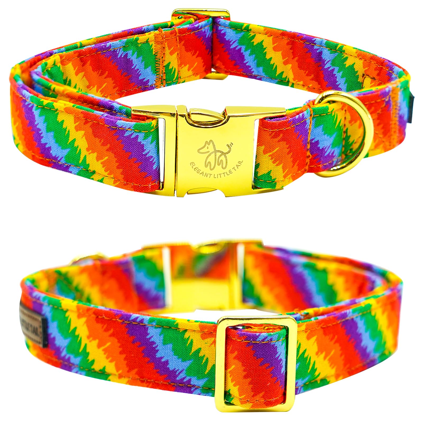 Elegant Little Tail Dog Collar, Rainbow Dog Collars Bowtie Lgbt For Pride Month Pet Collar Dogs Girl Boy Adjustable Pet Collar F