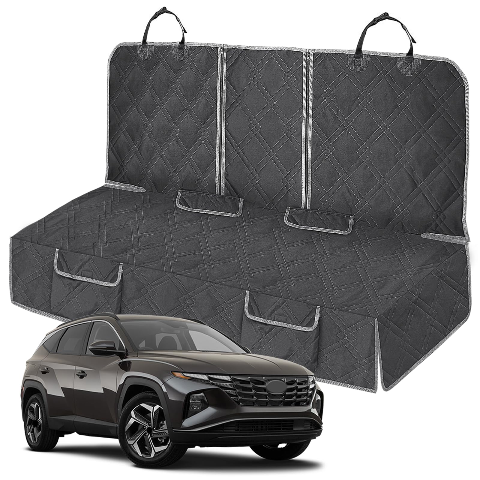 Kistrba Dog Car Seat Cover Compatible With Hyundai Tucson 2010-2025, Waterproof Pet Bench Seat Cover For Back Seat, 600D Heavy D