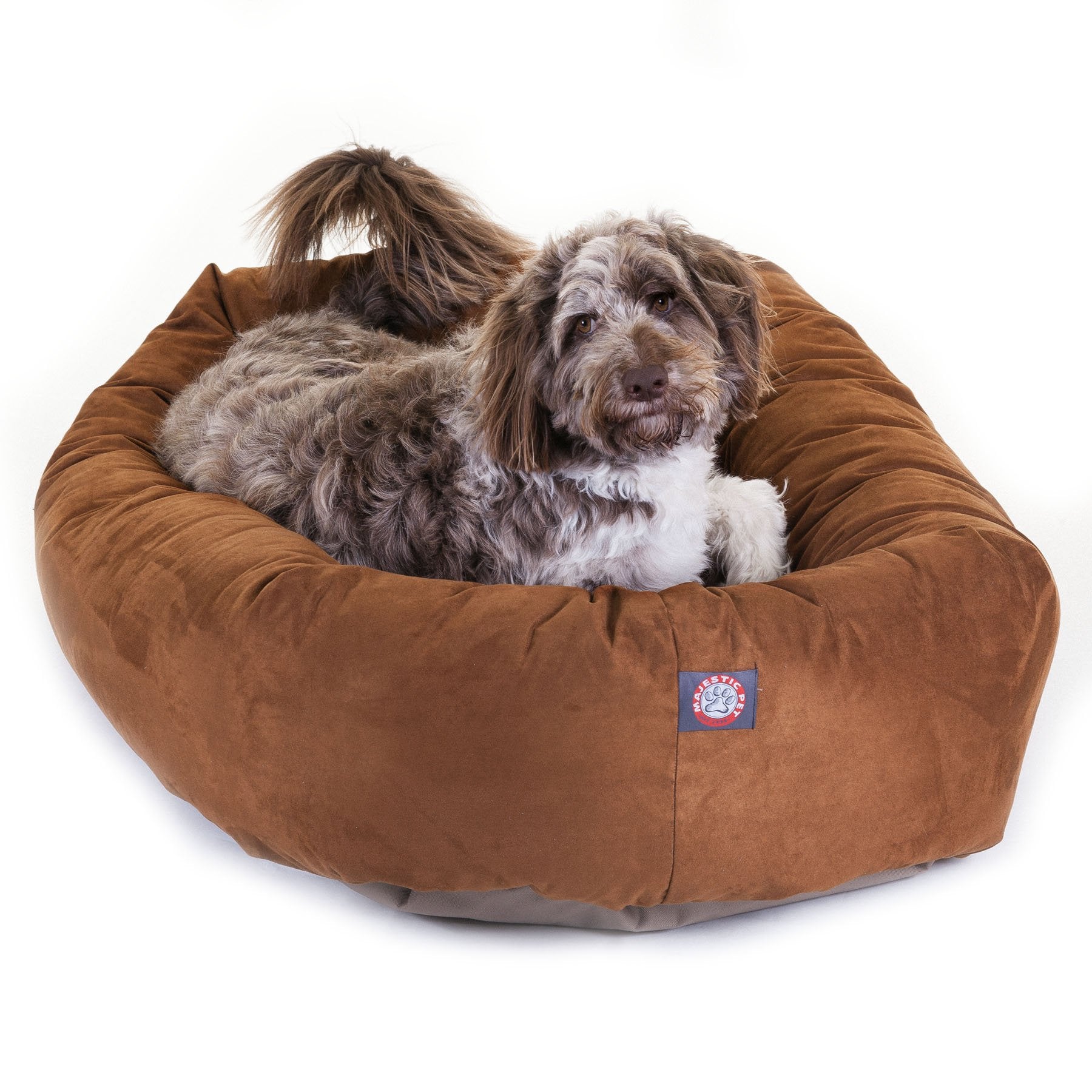 Majestic Pet 52 Inch Suede Shredded Memory Foam Mix Calming Extra Large Dog Bed Washable 52 x 35 x 11 (Inch) - Cozy Soft Round D