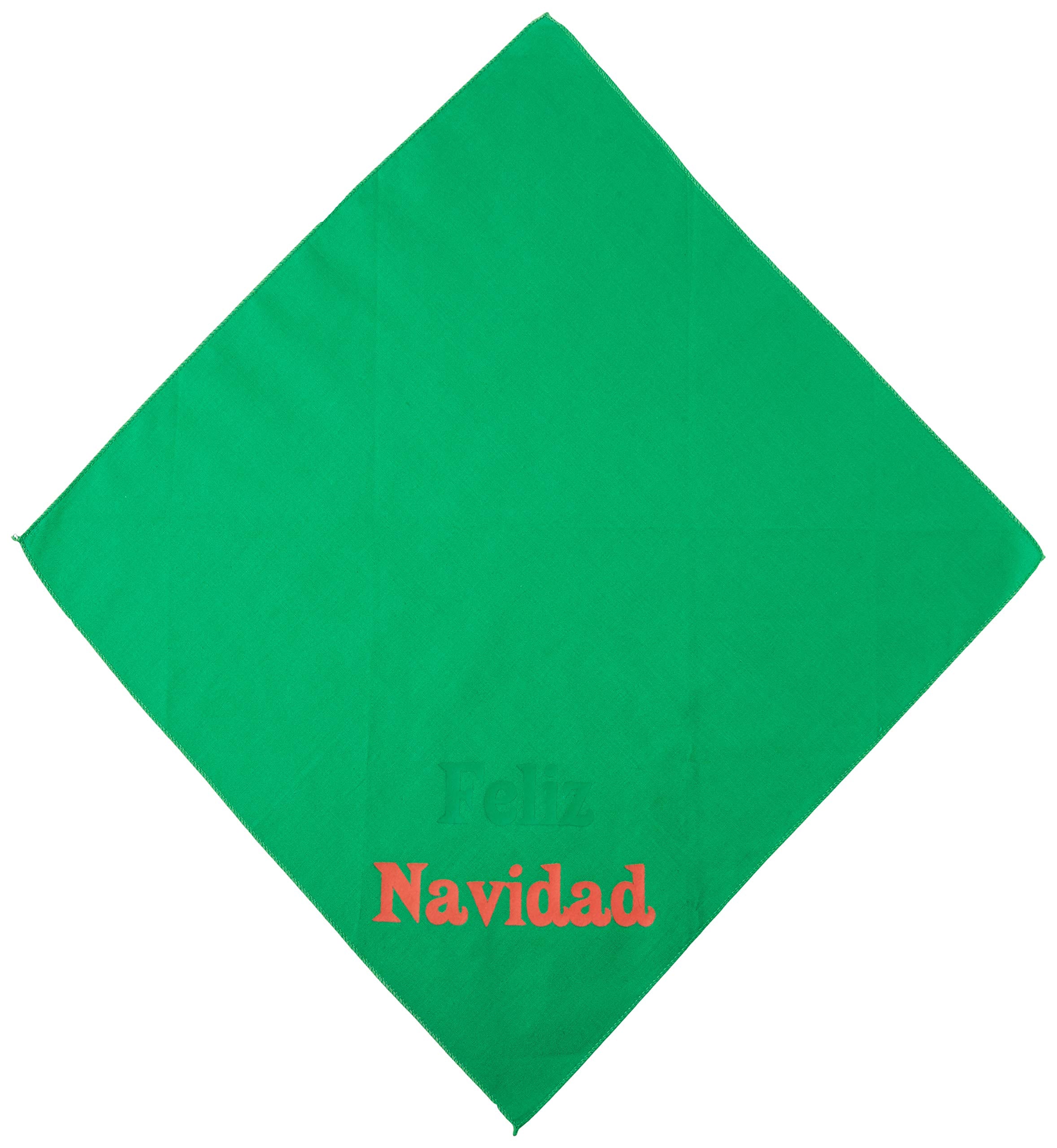 Christmas Pet and Dog Bandana Screen Printed, &quot;Feliz Navidad&quot; Emerald Green Small