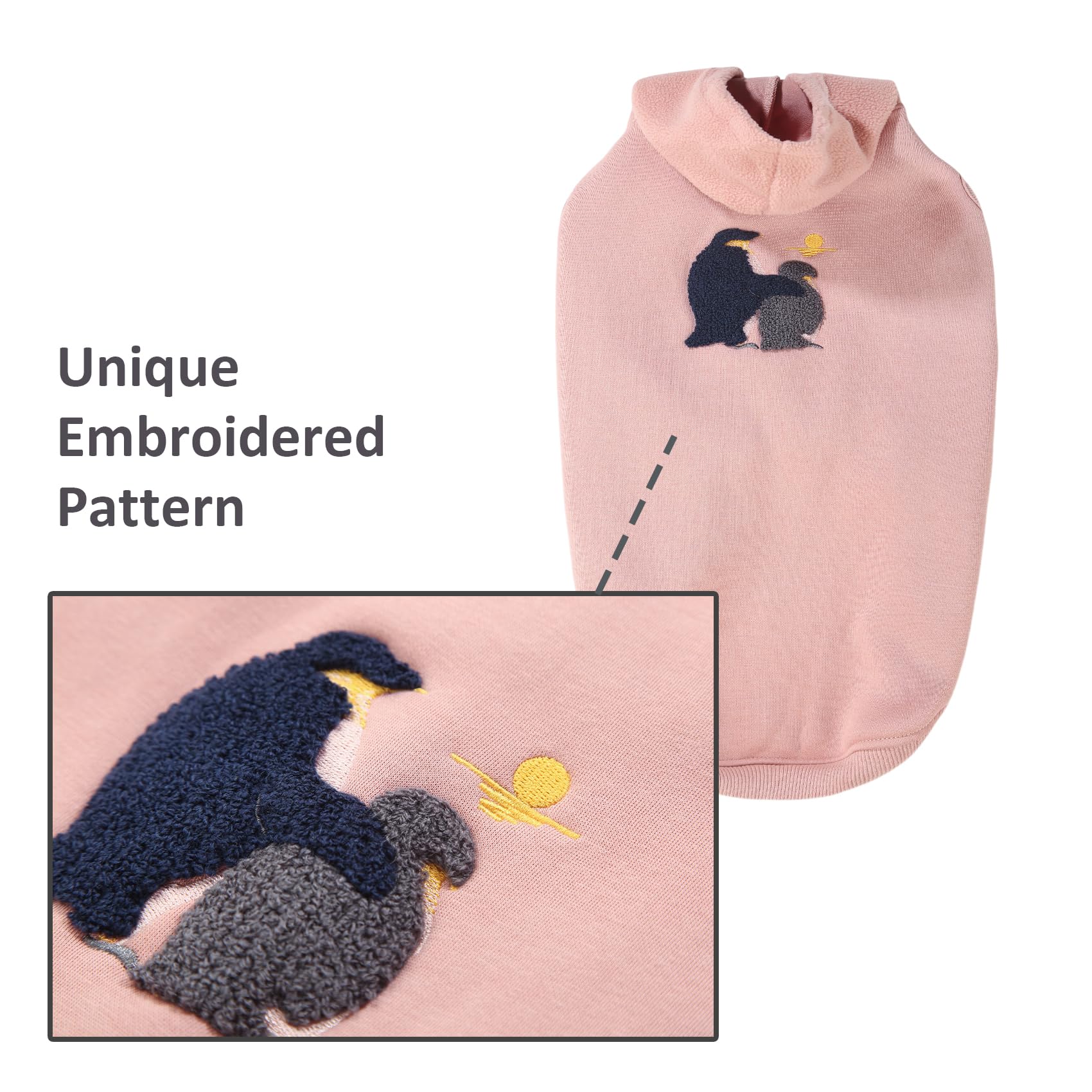 Dog Winter Hoodie Coat, Plush Vest Hoodie Dog Jacket, Dog Winter Autumn Warm Clothes(Pink-Medium)