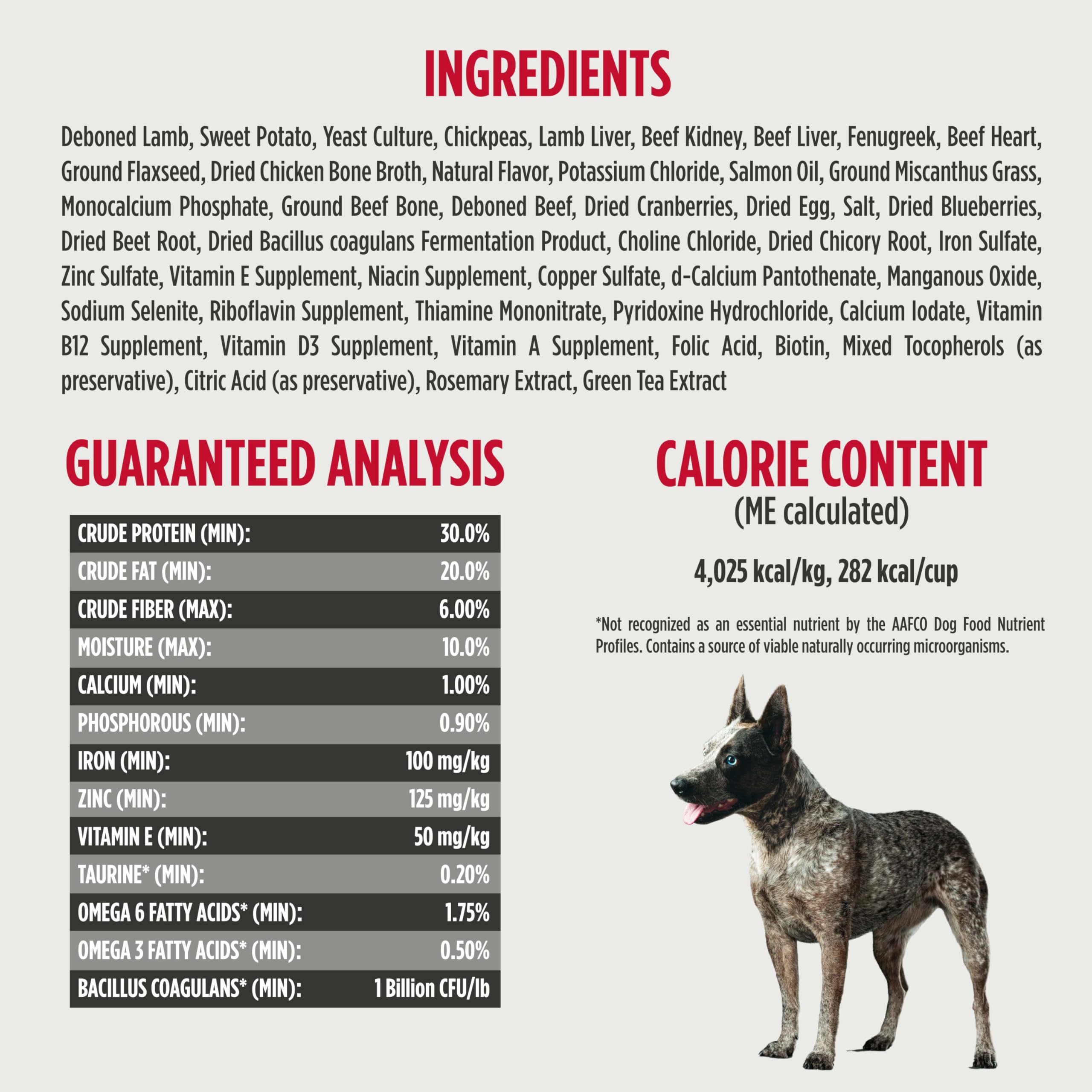 Nulo Freeze-Dried Raw+ Adult Dog Food, Lamb Flavor, 9 oz Bag