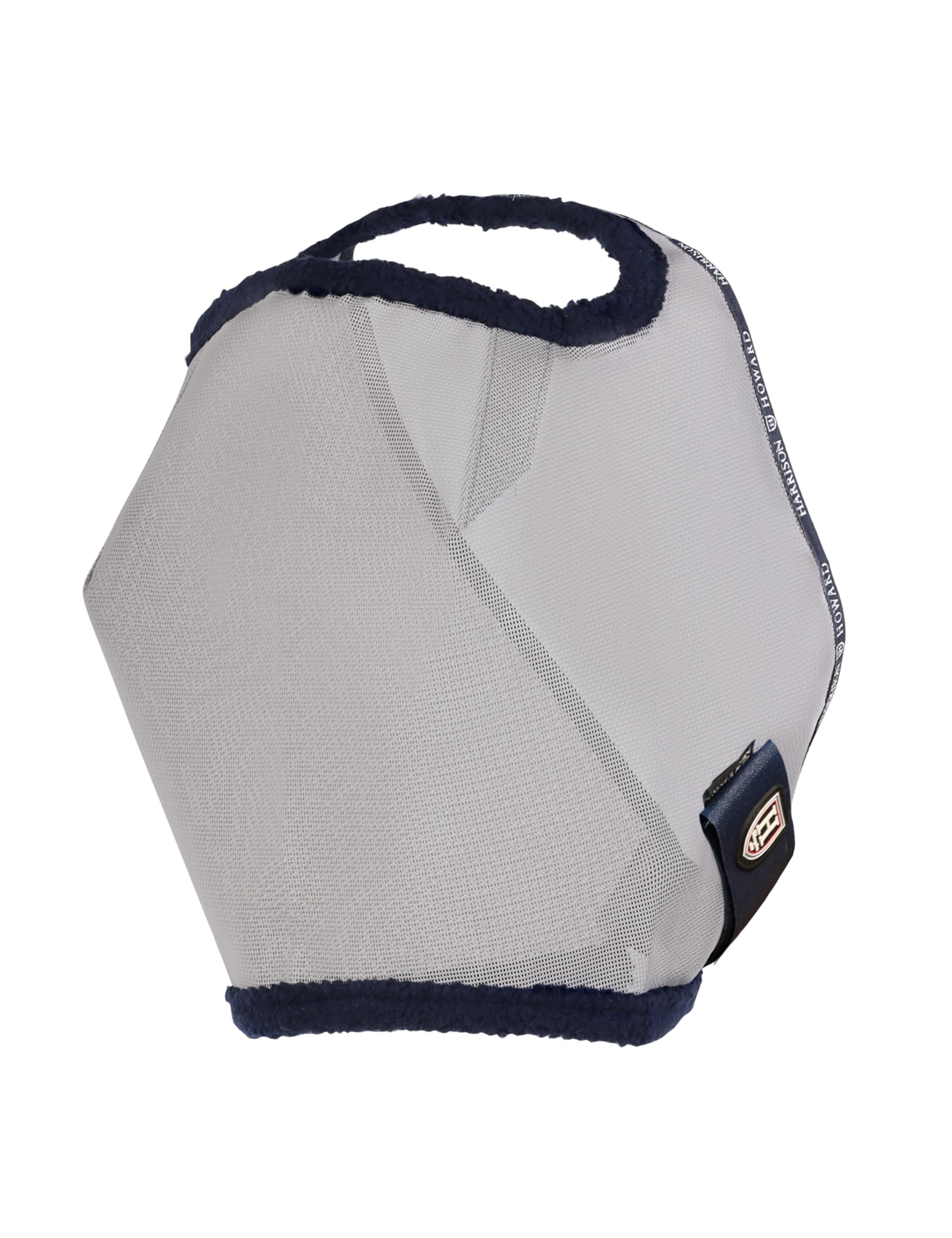 Harrison Howard All Round Mesh Horse Fly Mask UV Protective with Fleece Padded Edging Grey L