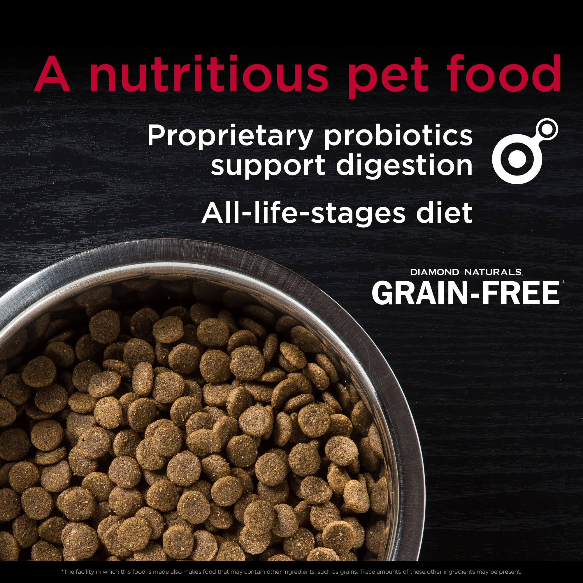 Diamond Naturals Grain-Free Recipe All Life Stages, Real Meat Protein Dog Food Premium Pastured-Raised Beef and Sweet Potato, wi