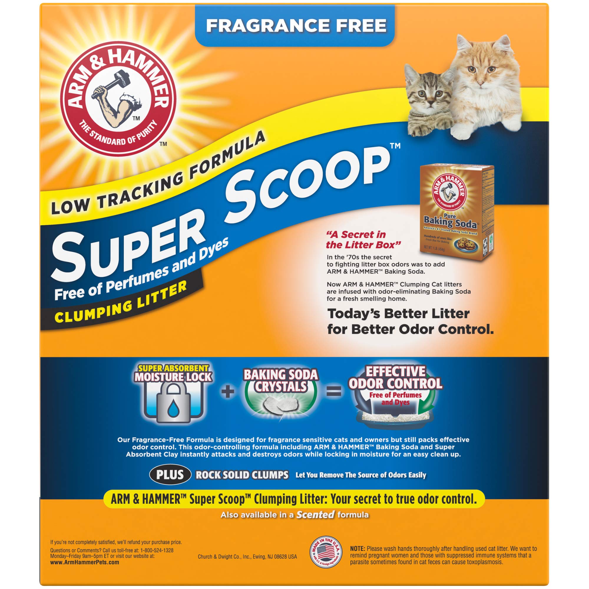 Arm & Hammer Super Scoop Clumping Cat Litter, Fragrance Free 40Lb