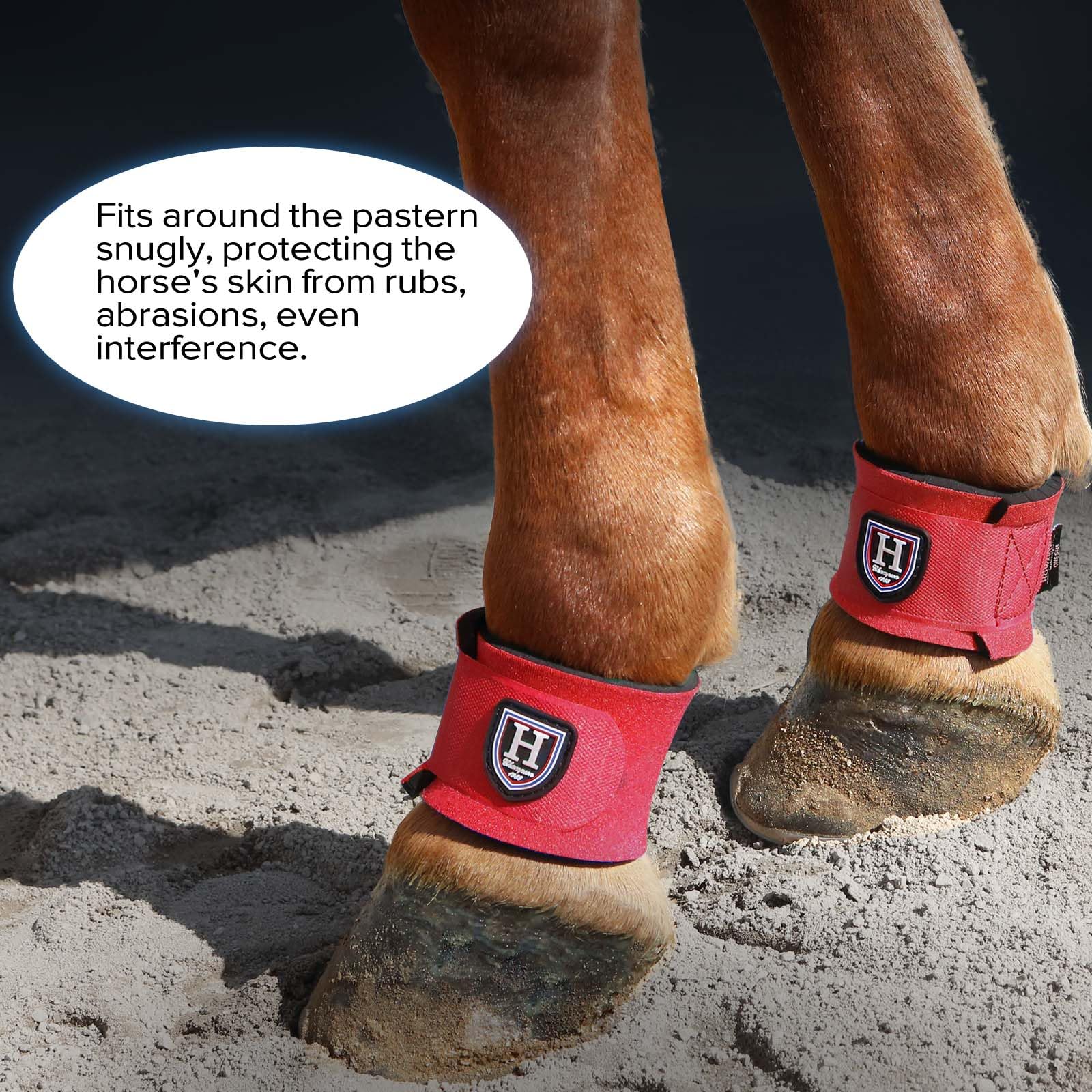Harrison Howard Durable Shock-Absorbent Breathable Impact Protection Pastern Wraps For Horse Sold In Pairs Red