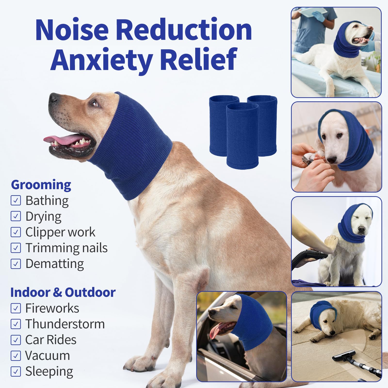 Nanaki Dog Calming Hoodie Quiet Head Cover Sleeves-Ear Covers Hood For Noise Bath, The Grooming And Force Drying Head Protection