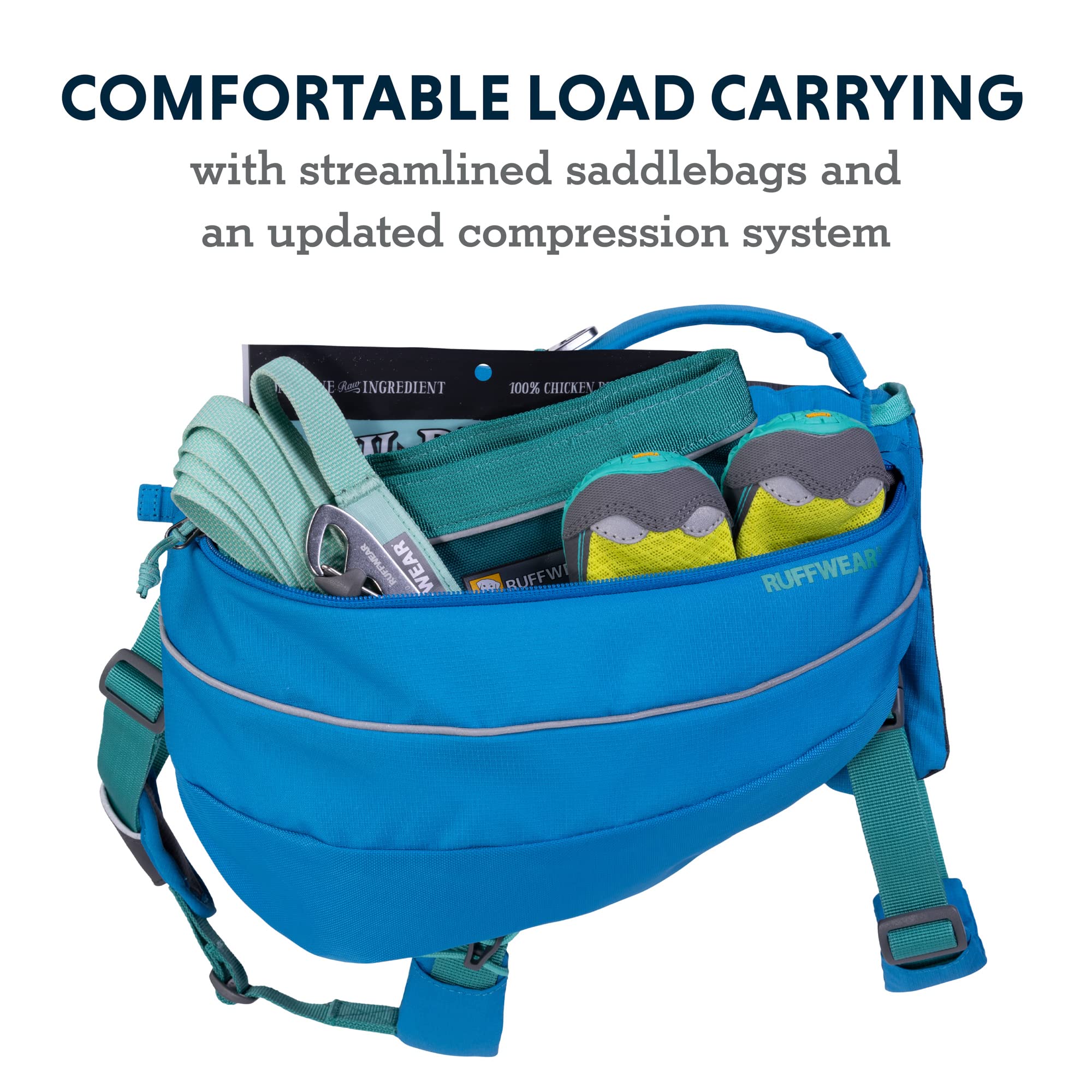 Ruffwear, Approach Dog Backpack, Hiking and Camping Pack with Saddlebags, Blue Dusk, Medium