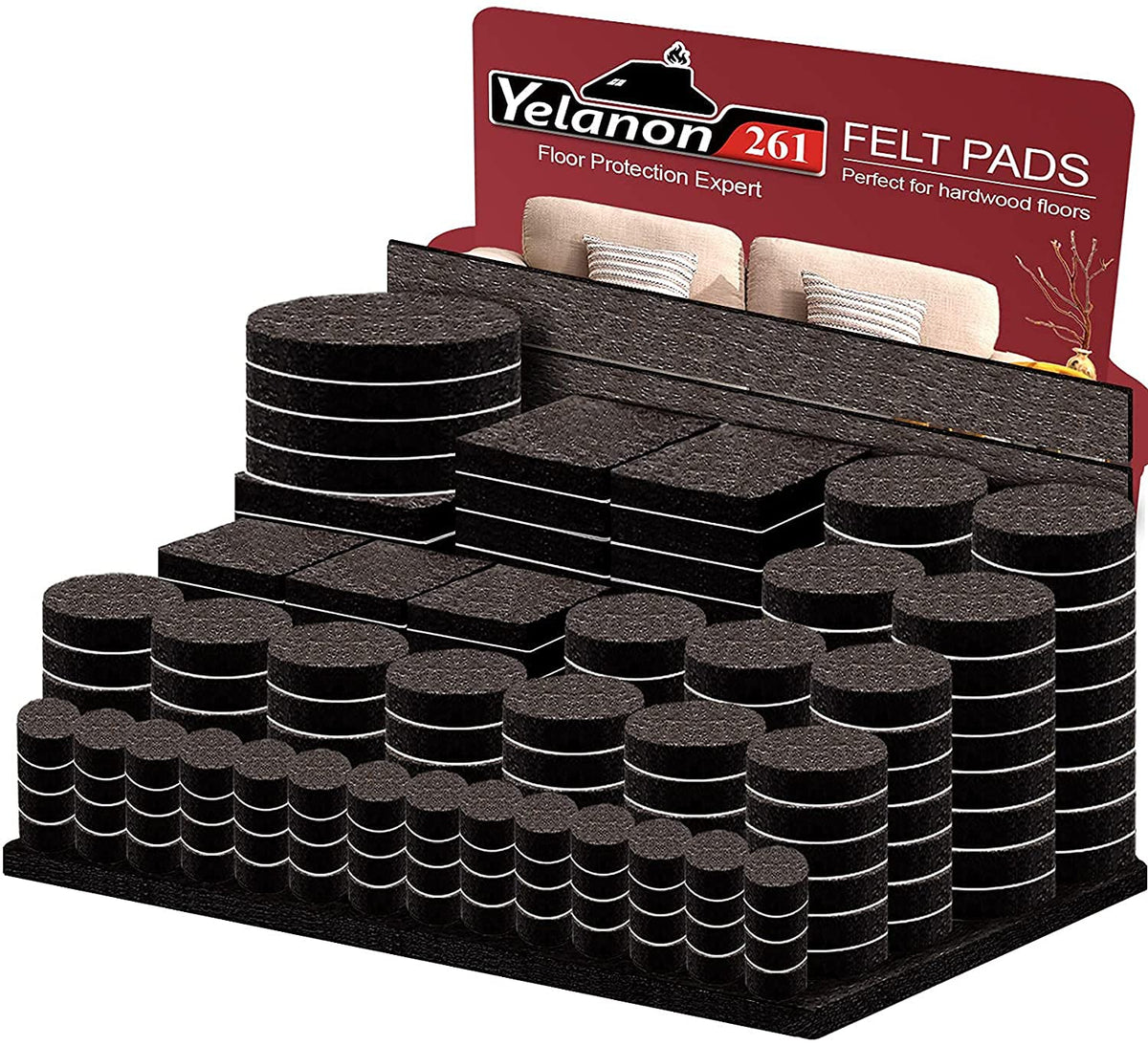 Felt Furniture Pads -261 Pcs Furniture Pads Hardwoods Floors Self Adhesive, Cuttable Felt Chair Pads, Anti Scratch Floor Protect