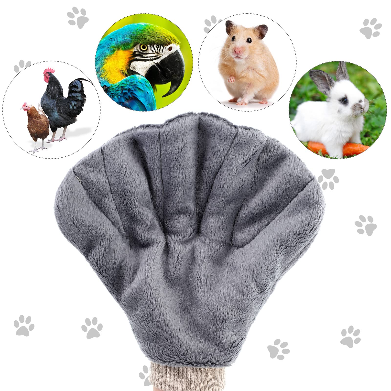 2 Pcs Sugar Glider Bonding Mitt, Calming Sleeping Glove, Bite Proof Animal Handling Gloves, Hedgehog Accessories Calming Glove For Train Your Sugar Glider Small Animals Hamster Rats Pet (Gray)