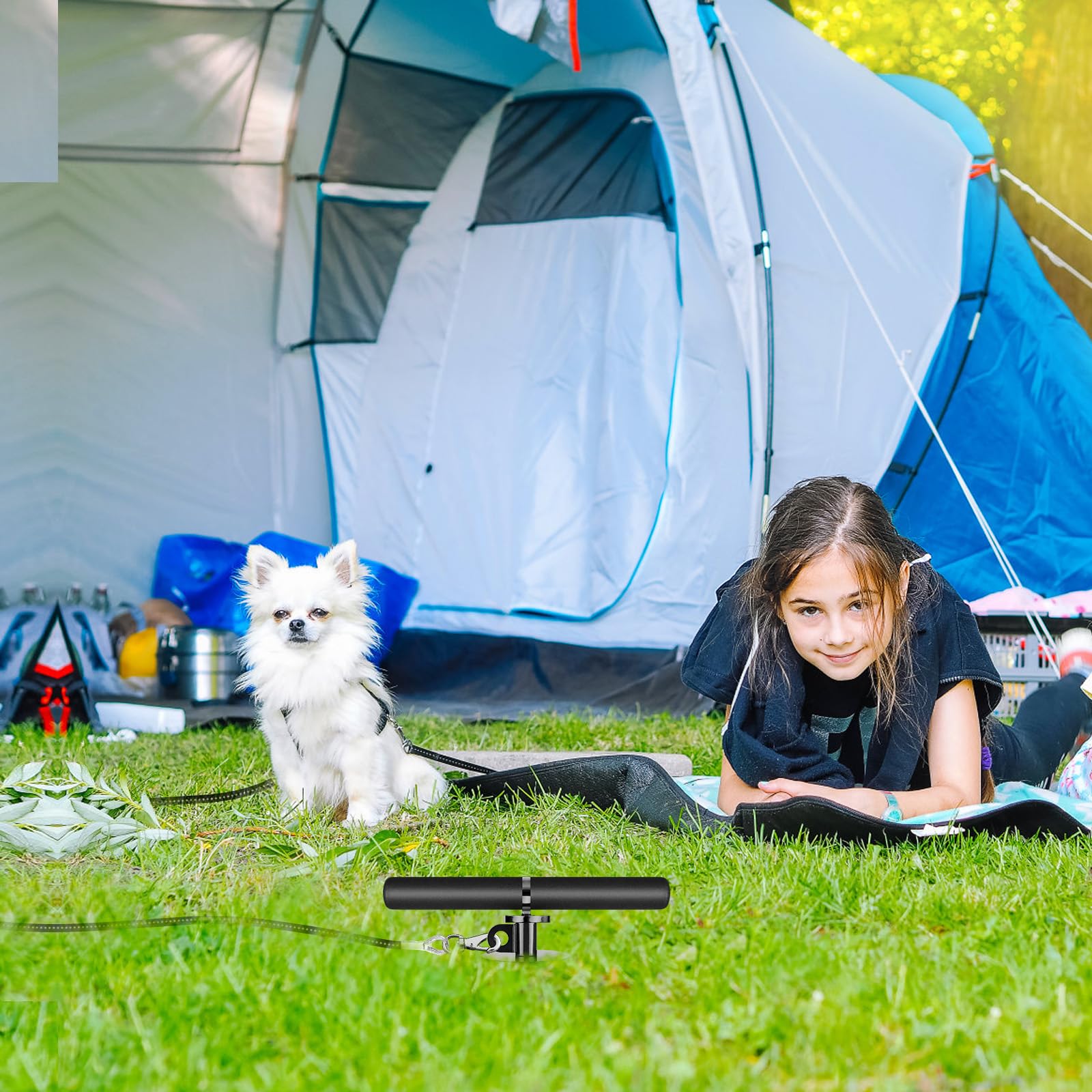 Lifeswell 15 Inch Dog Tie Out Stake, Heavy Duty Dog Spiral Stake For Medium To Large Dogs Up To 220Lbs, No Tangle, Dog Anchor Fo