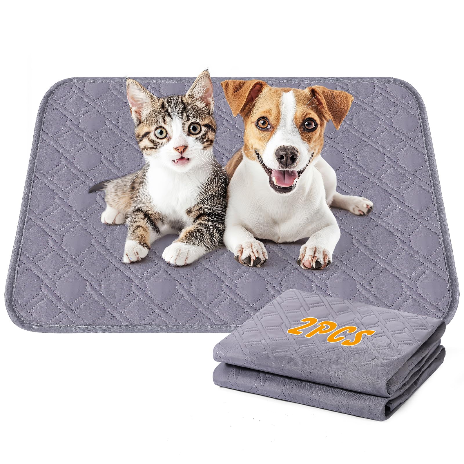 41   X36    Washable Pee Pads For Dogs, 2 Pack Reusable Puppy Pads, Waterproof & Leakproof Non-Slip Pet Pee Pads, 4 Layer Design
