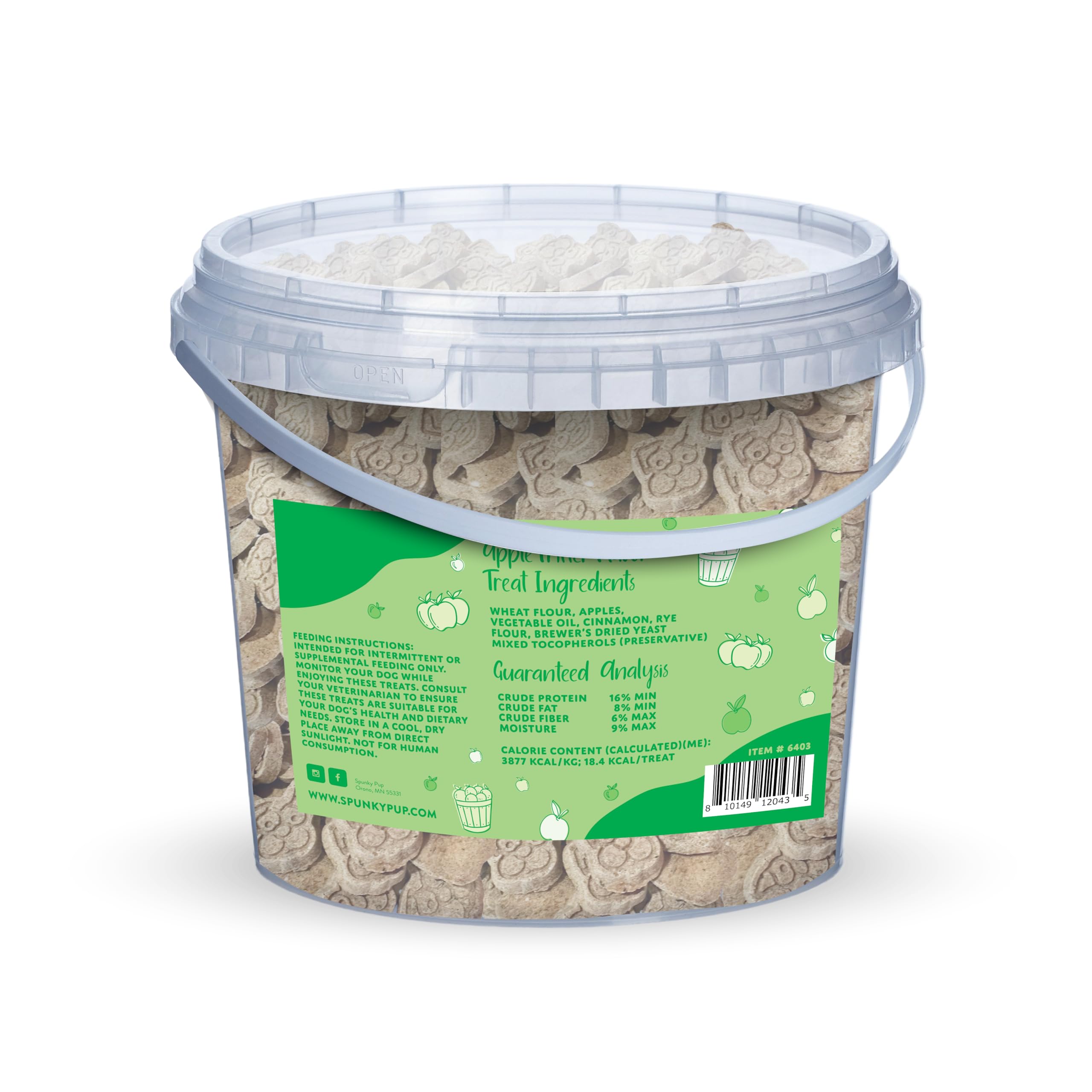 Spunky pup Every Day Biscuit Dog Treats - All-Natural, Handmade in USA, Perfect for Training or Snacking, 4 lb Resealable Bucket