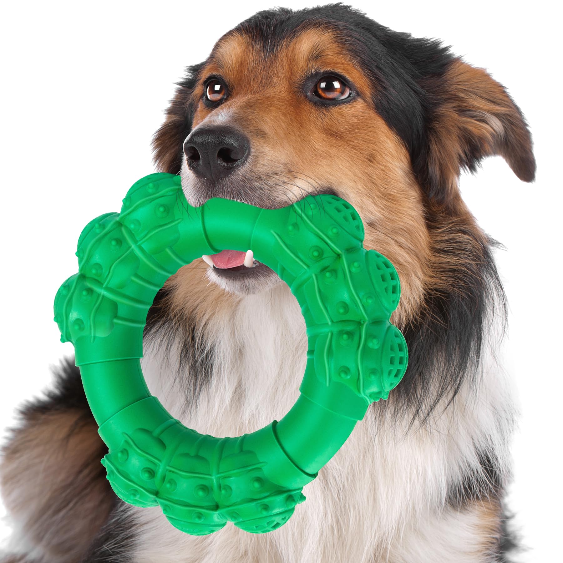 DAOZIJI Indestructible Dog Chew Toys for Aggressive Chewers, Super Dog Chewer Toys for Medium Large Dogs, Interactive Dogs Ring 