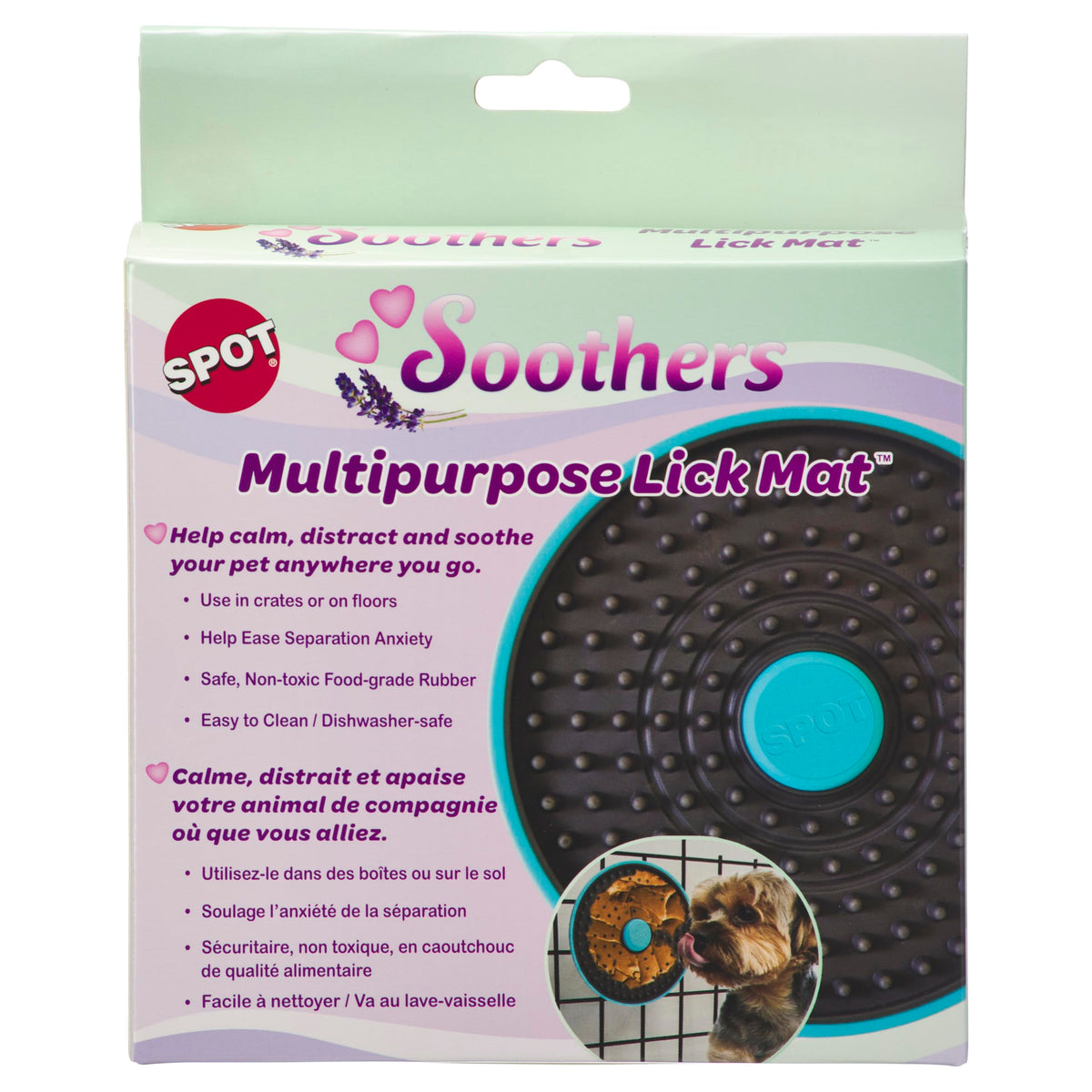 Spot Soothers Multipurpose Dog Licking Mat- Dog Peanut Butter Lick Pad & Slow Feeder For Crate, Enrichment Toy For Small & Mediu