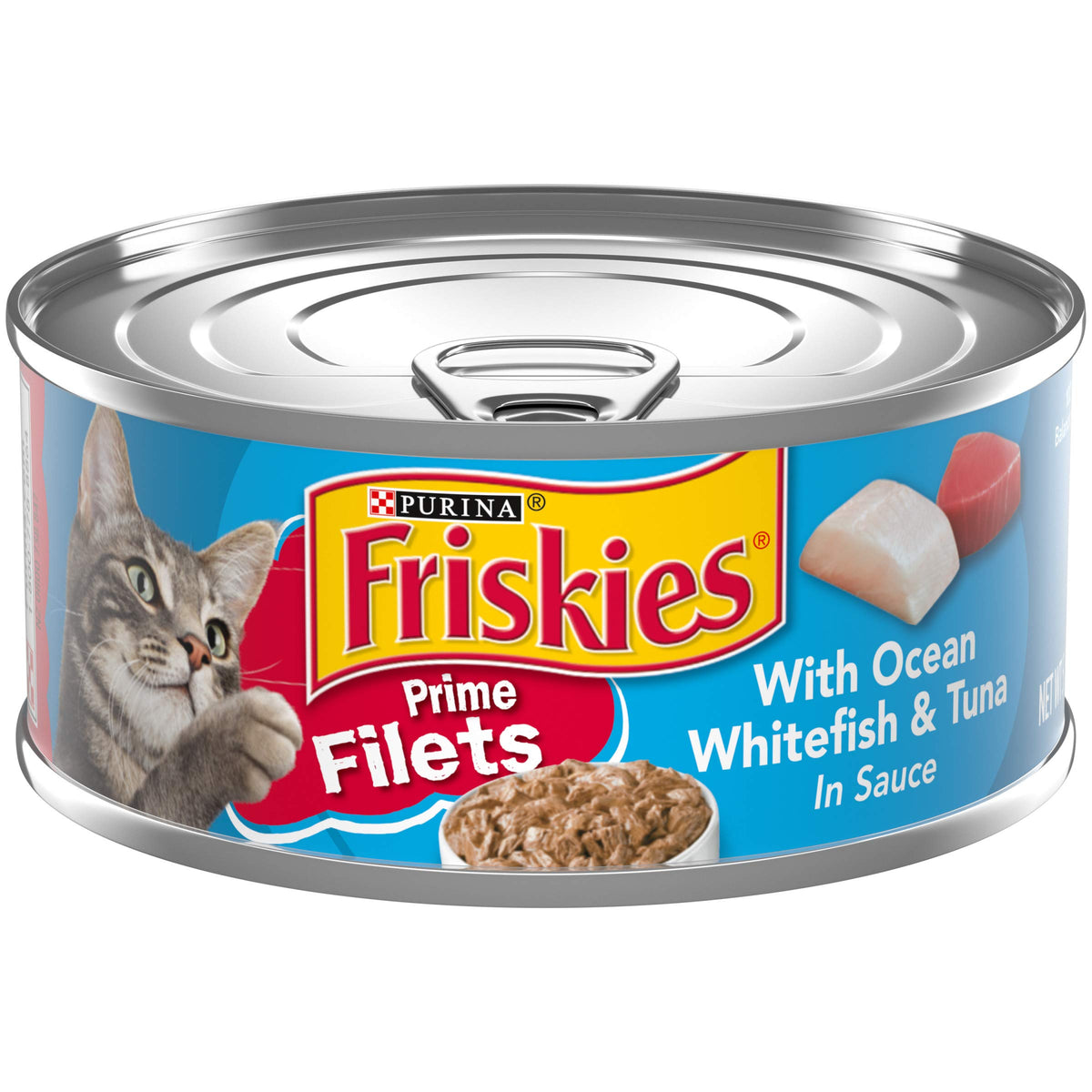 Purina Friskies Prime Filets With Ocean Whitefish And Tuna In Sauce High Protein Wet Cat Food - (Pack Of 24) 5.5 Oz. Cans