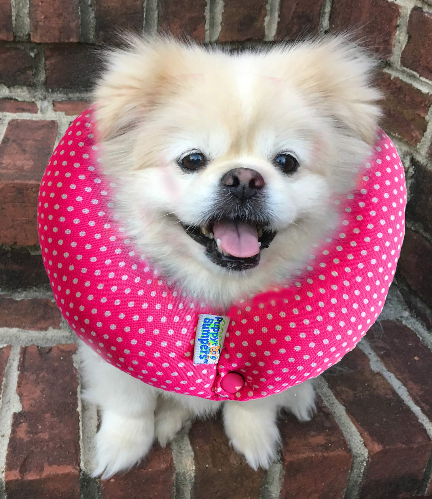 Puppy Bumpers Pink Dots Up To 10'- Made In Usa 100% Cotton Stuffed Safety Fence Collar To Keep Your Pet Safely On The Right Side Of The Fence.