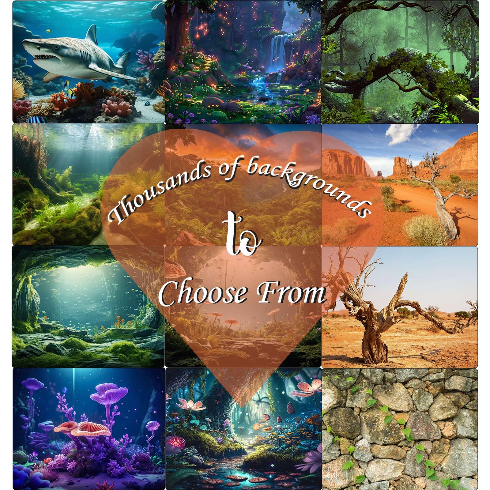 Riivvdise Reptile Tank Background Dead Standing Tree Nature Landscape Backdrop Orange Desert Scenery Terrarium Background Aquari