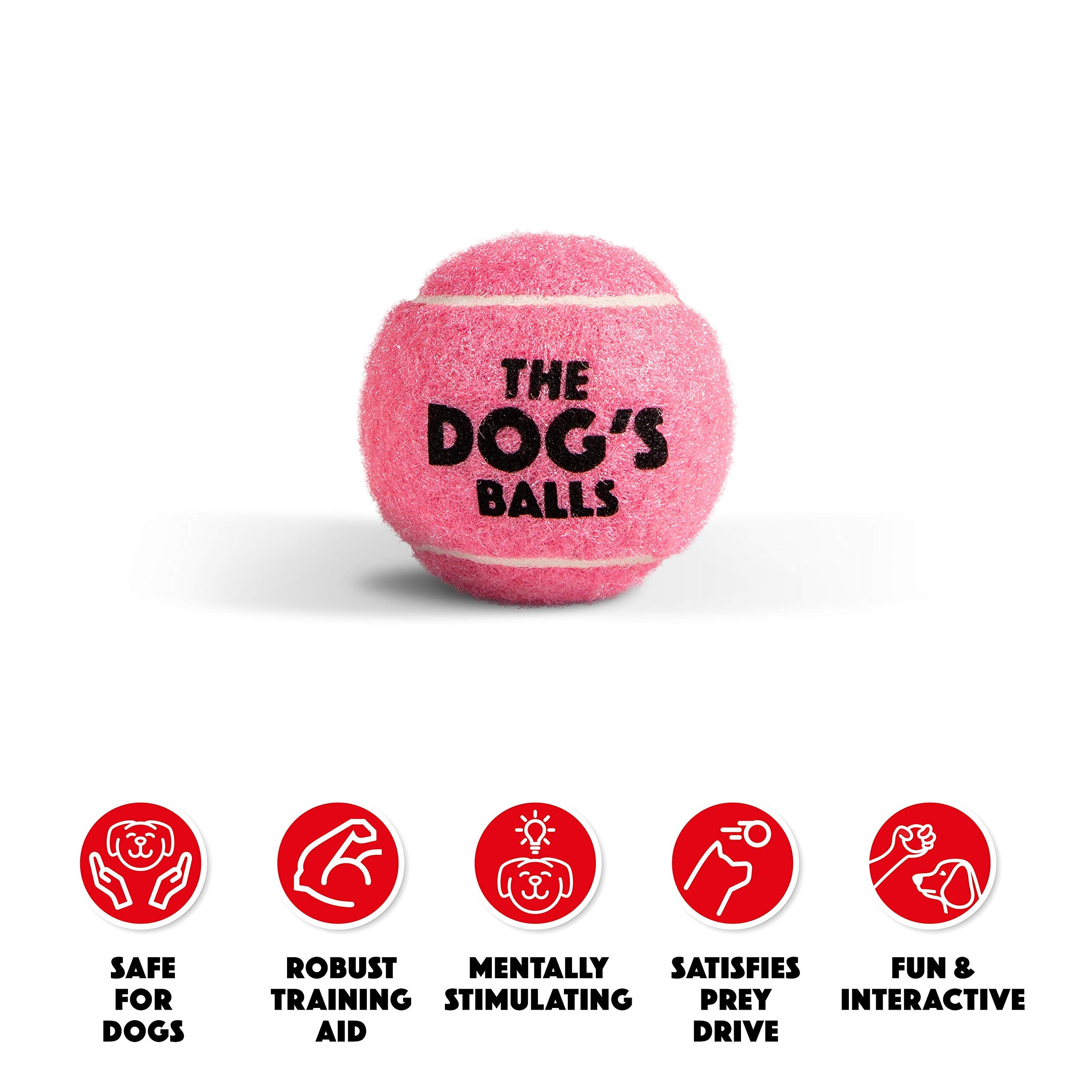 The Little Dog'S Balls, Dog Tennis Balls, 6-Pack Pink Dog Toy, Strong Dog & Puppy Ball For Training, Play, Exercise & Fetch