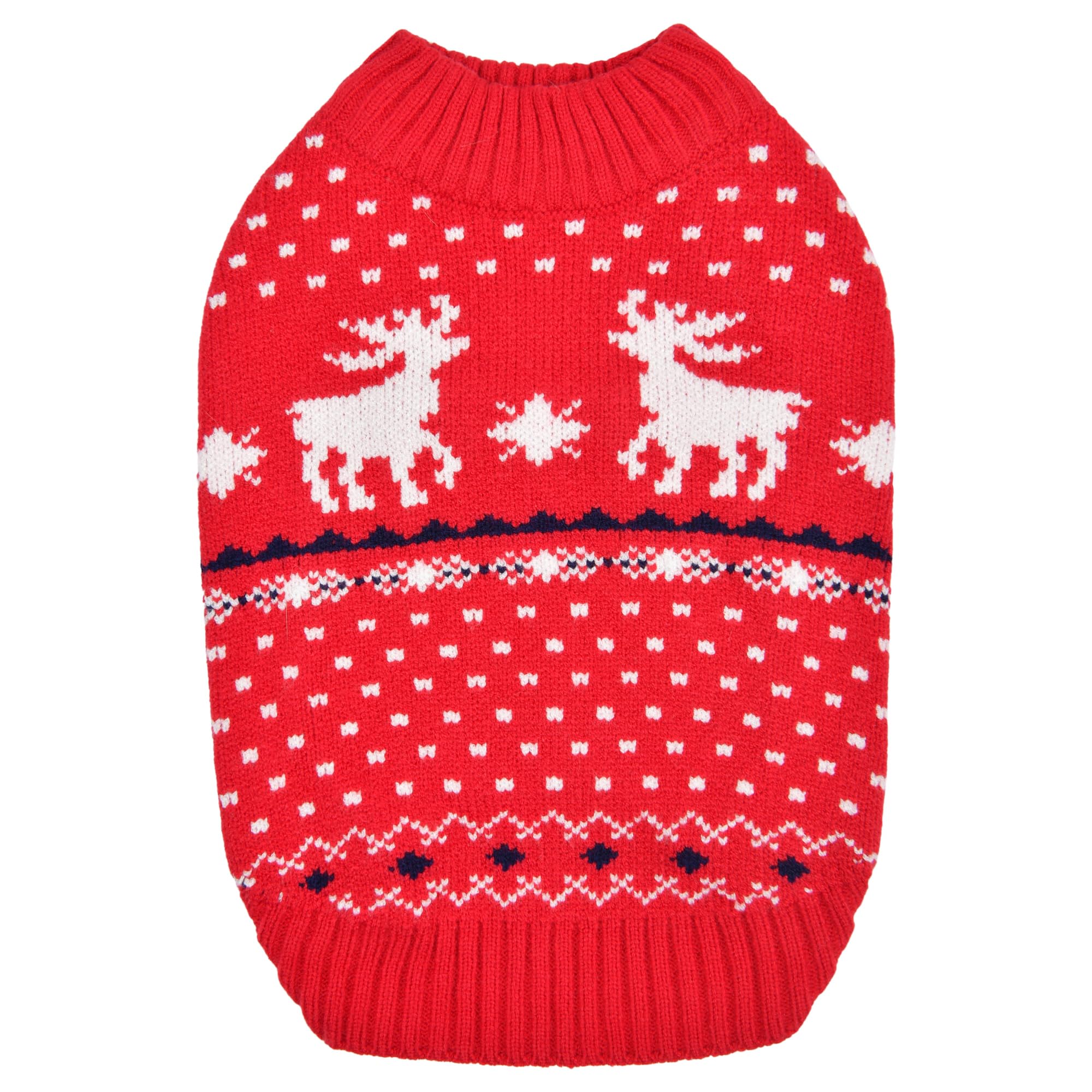 Puppia Dyani Dog Knit Sweater Winter Season For Small And Medium Dogs, Red, X-Large