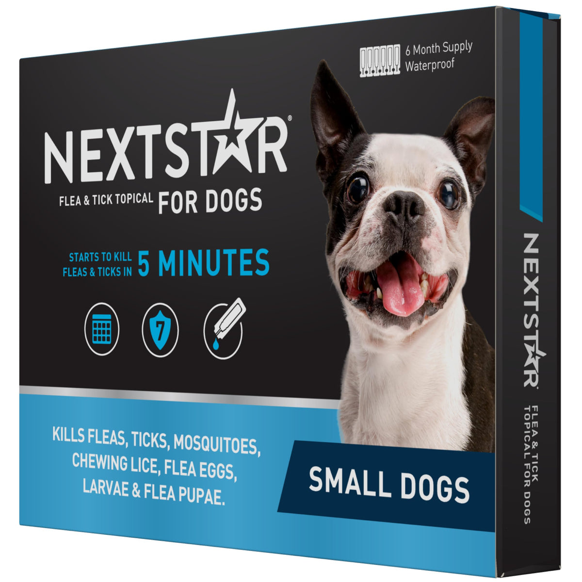 Nextstar Flea And Tick Prevention For Dogs, Repellent, And Control, Fast Acting Waterproof Topical Drops For Small Dogs, 6 Month
