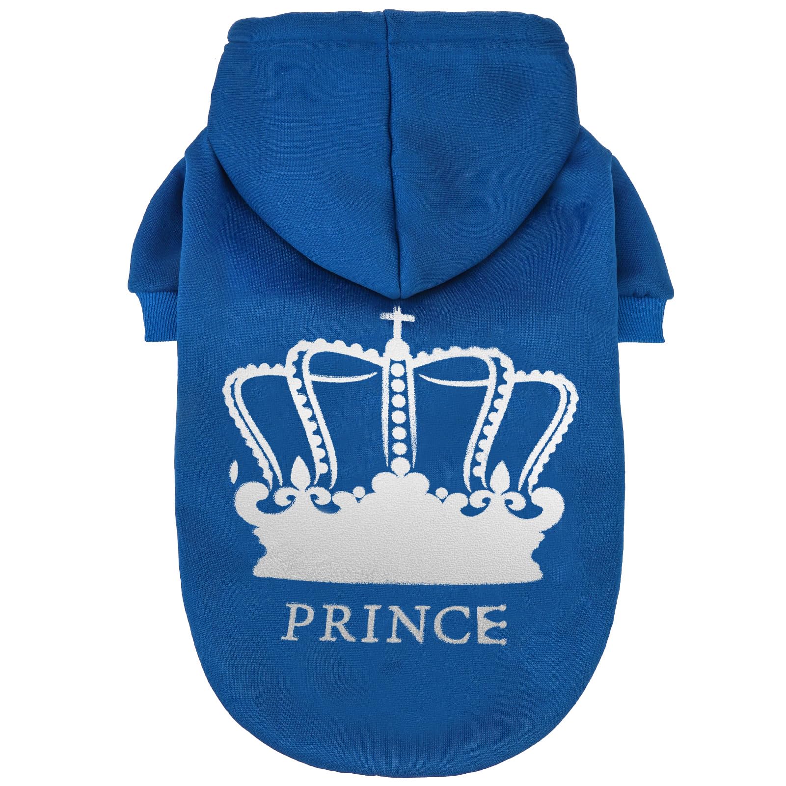 Expawlorer Prince Dog Hoodie For Boy - Hooded Sweater With Leash Hole, Cold Weather Clothes, Sweatshirt With Pocket, Pet Warm Ou