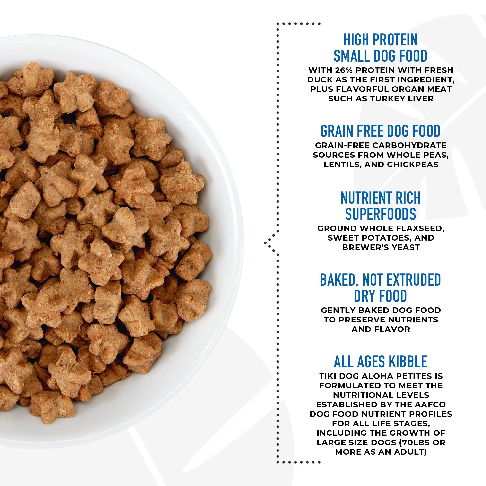 Tiki Dog Born Carnivore for Dogs, Savory Duck, Peas & Lentils Recipe, Grain Free Baked Kibble for Maximum Nutrition, For Adult D