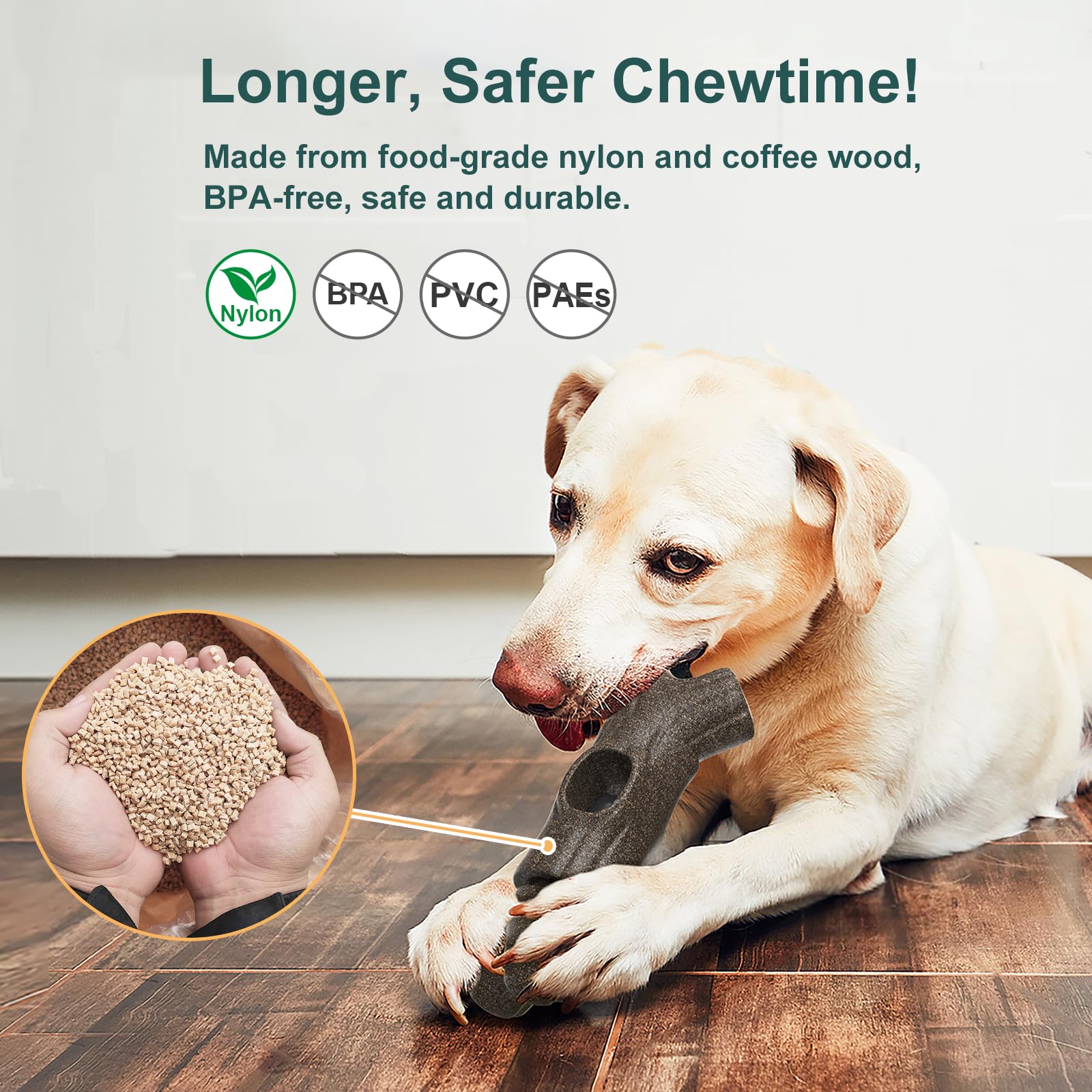 Yobbai Bully Stick Holder For Large Dogs 55+ Lbs - Heavy Duty Chew Toy & Anti-Choking Safety Device | Bpa-Free, Dishwasher Safe
