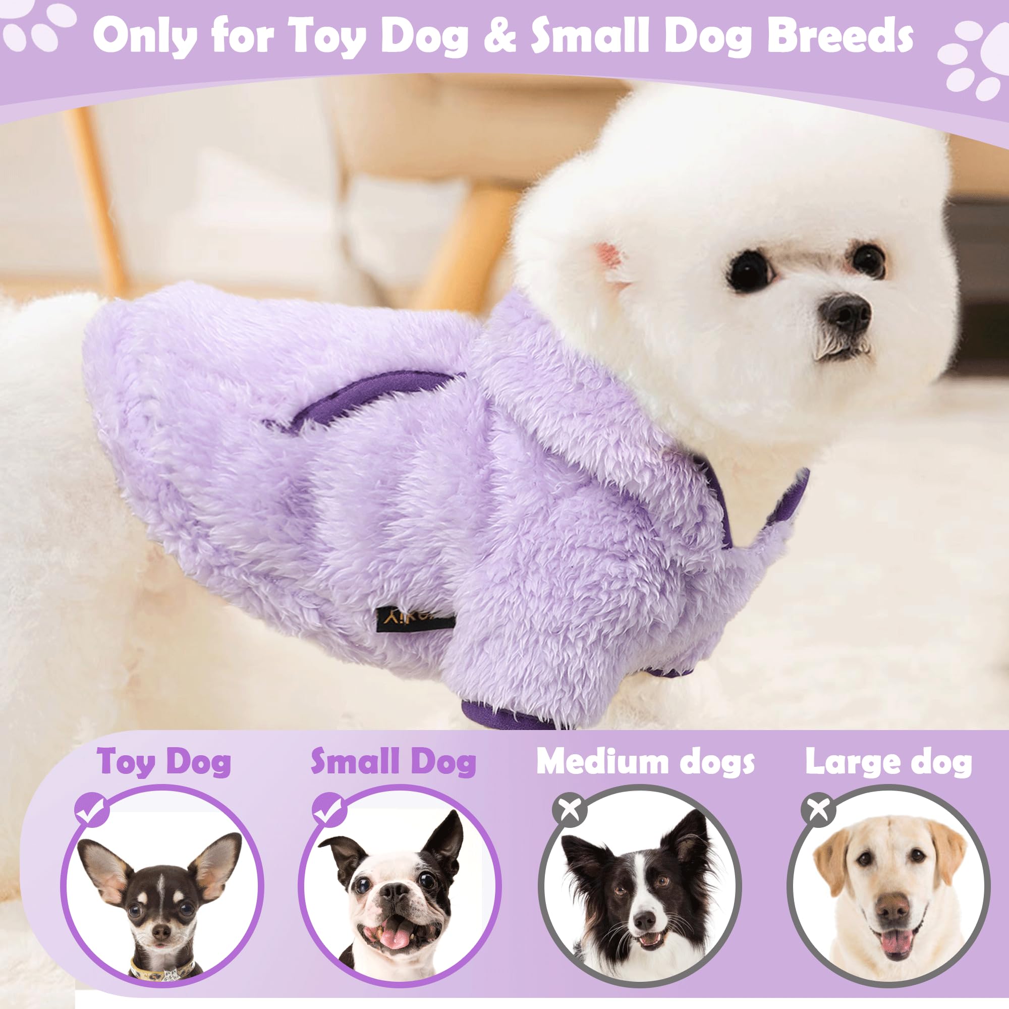 Small Dog Sweater Fleece Dog Hoodie Girl Boy Winter Warm Puppy Clothes For Chihuahua Teacup Yorkie Soft Stretchy Tiny Outfits Ca