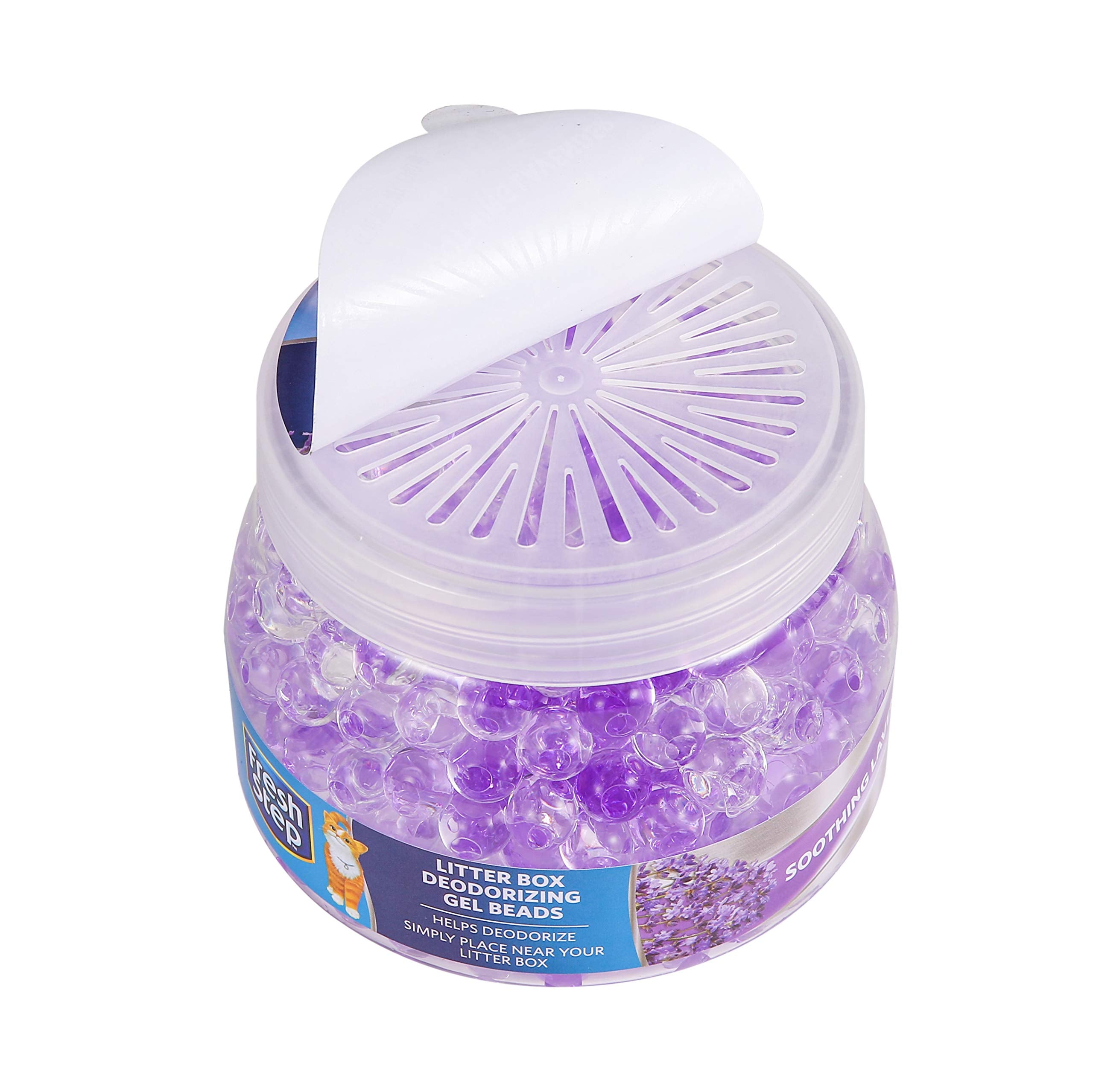 Fresh Step Litter Box Deodorizing Gel Beads In Soothing Lavender Scent | Deodorizing Gel Beads Air Freshener For Pet Smells From Litter Box | 12 Oz Pet Odor Eliminating Gel Beads To Freshen Air
