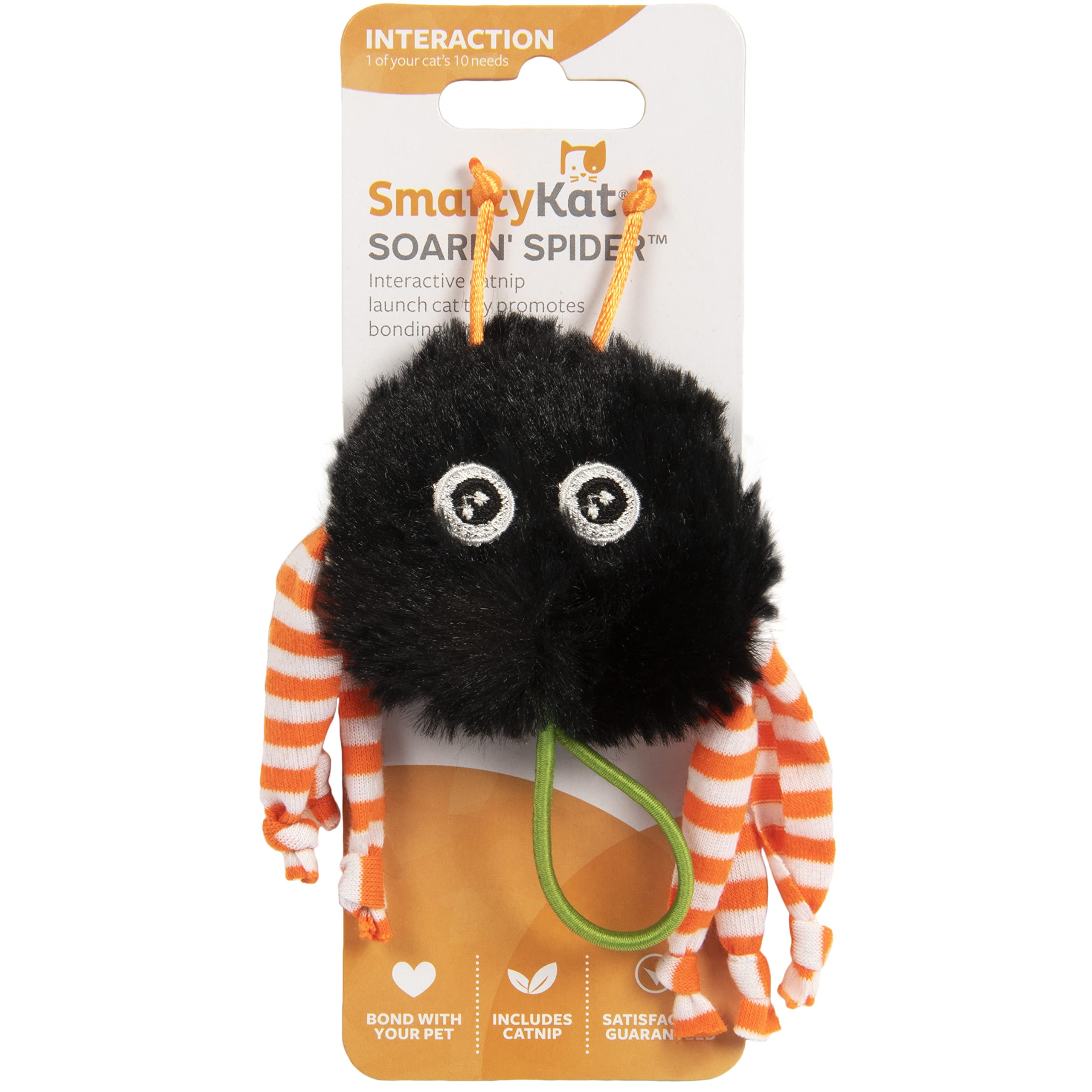 SmartyKat Halloween Soarin Spider Launcher Catnip Cat Toy - Black/Orange, One Size