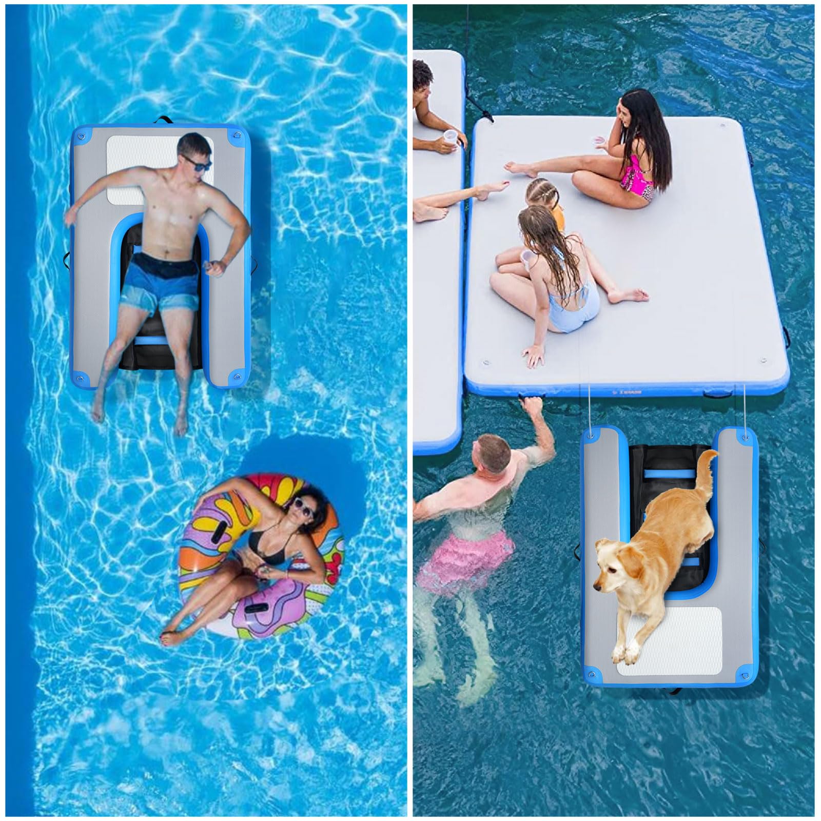 Honyta Inflatable Dog Water Ramps, Float Floating Ramps For Dog Water Ladder Steps Ramp For Pools Boats Docks, For Swimming Pets