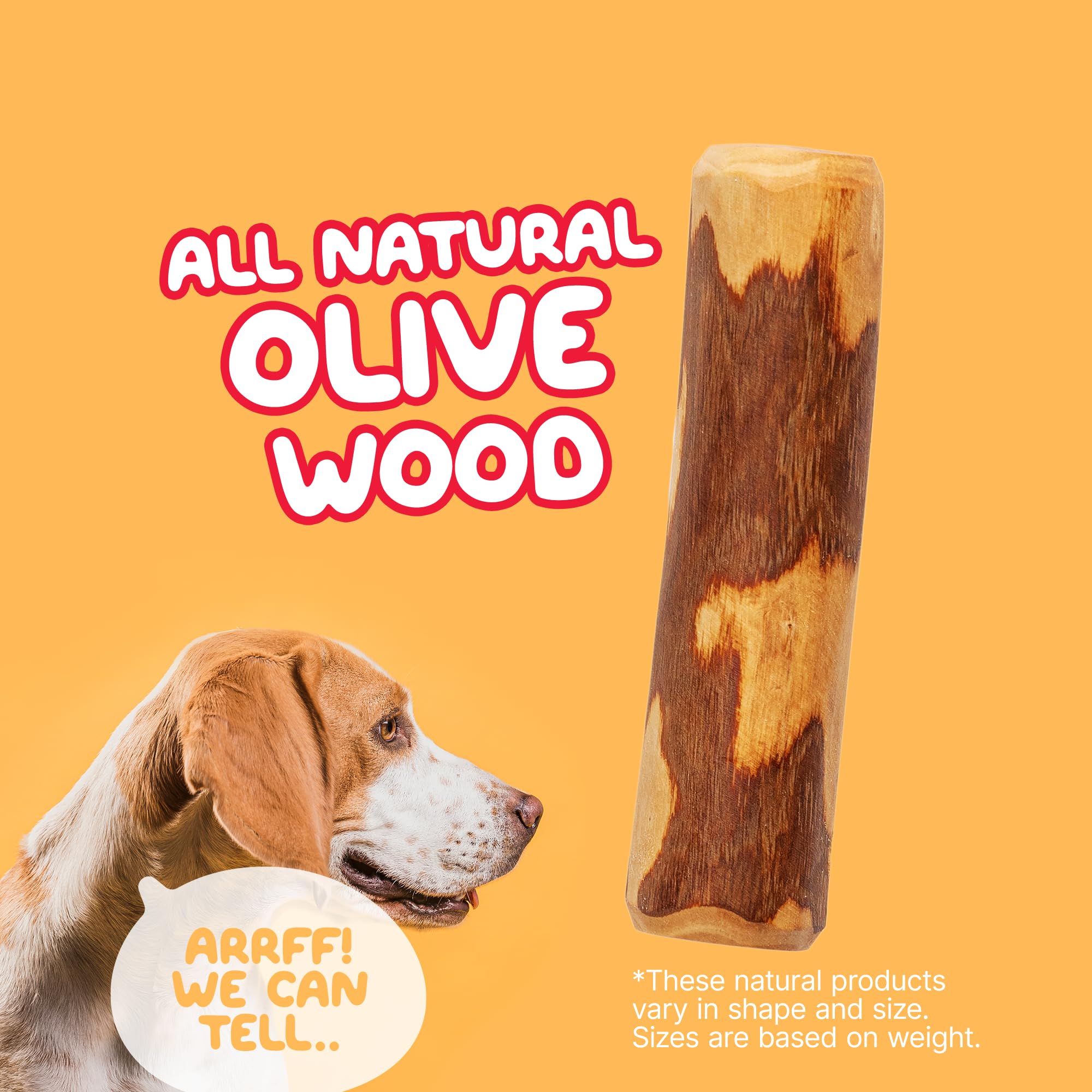 Littleloyals 100% Natural Olive Wood Sticks - Durable Dog Chew Toys For Aggressive Chewers - Puppy Teething Toys - Long-Lasting,