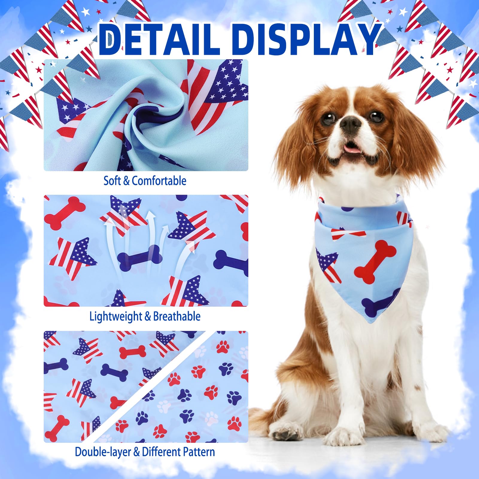 Pupteck Summer Dog Bandana 4Pcs Outfit - Fruit Soft Costume Pet Triangle Bibs Scarf, Pet Accessories Gifts For Small Medium Larg