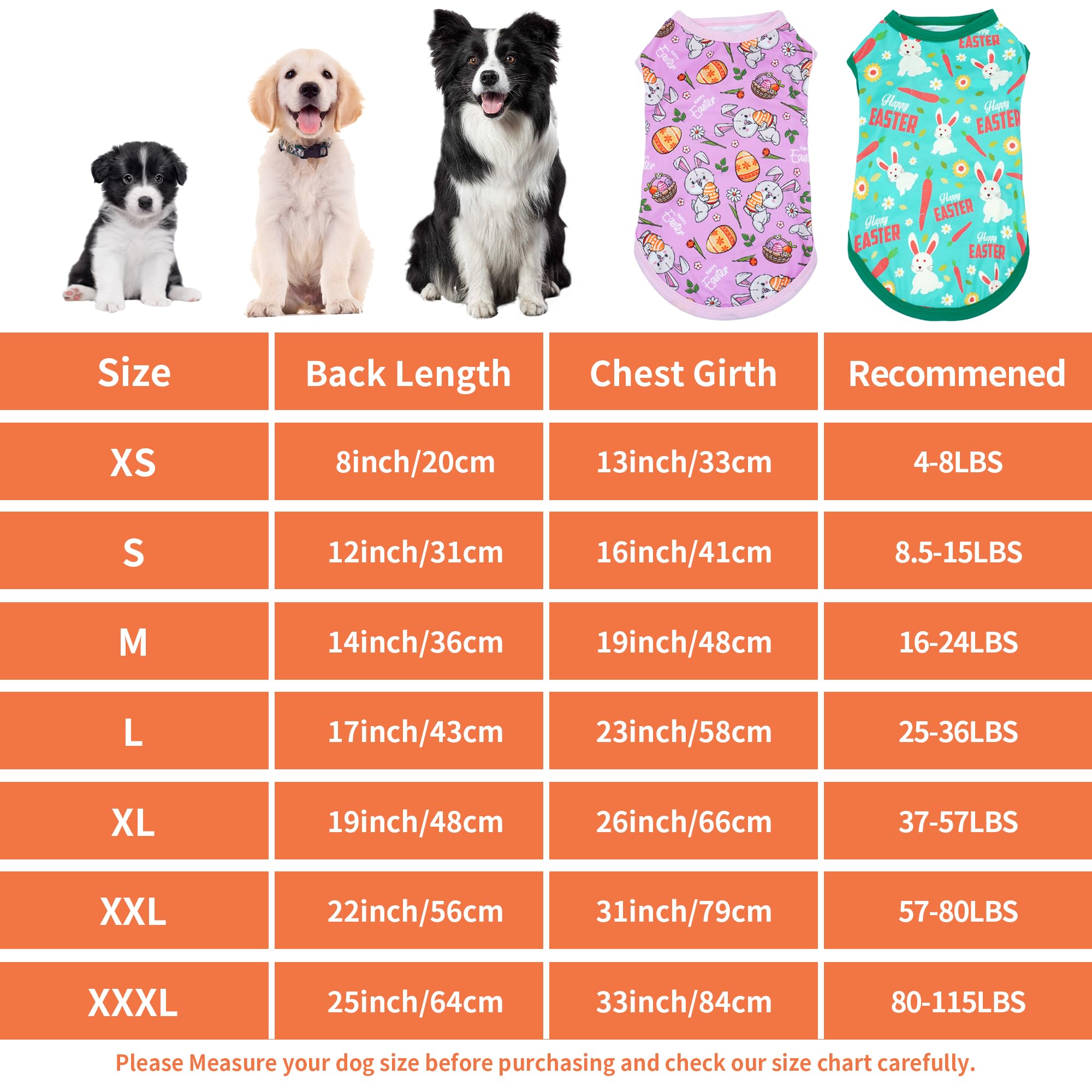 Jpgdn Easter Dog Shirts For Small Dog Girl Boy Male Female Cat Doggie Puppy Sleeveless Tank Top Tee Vest T Shirts Outfit Pack 2