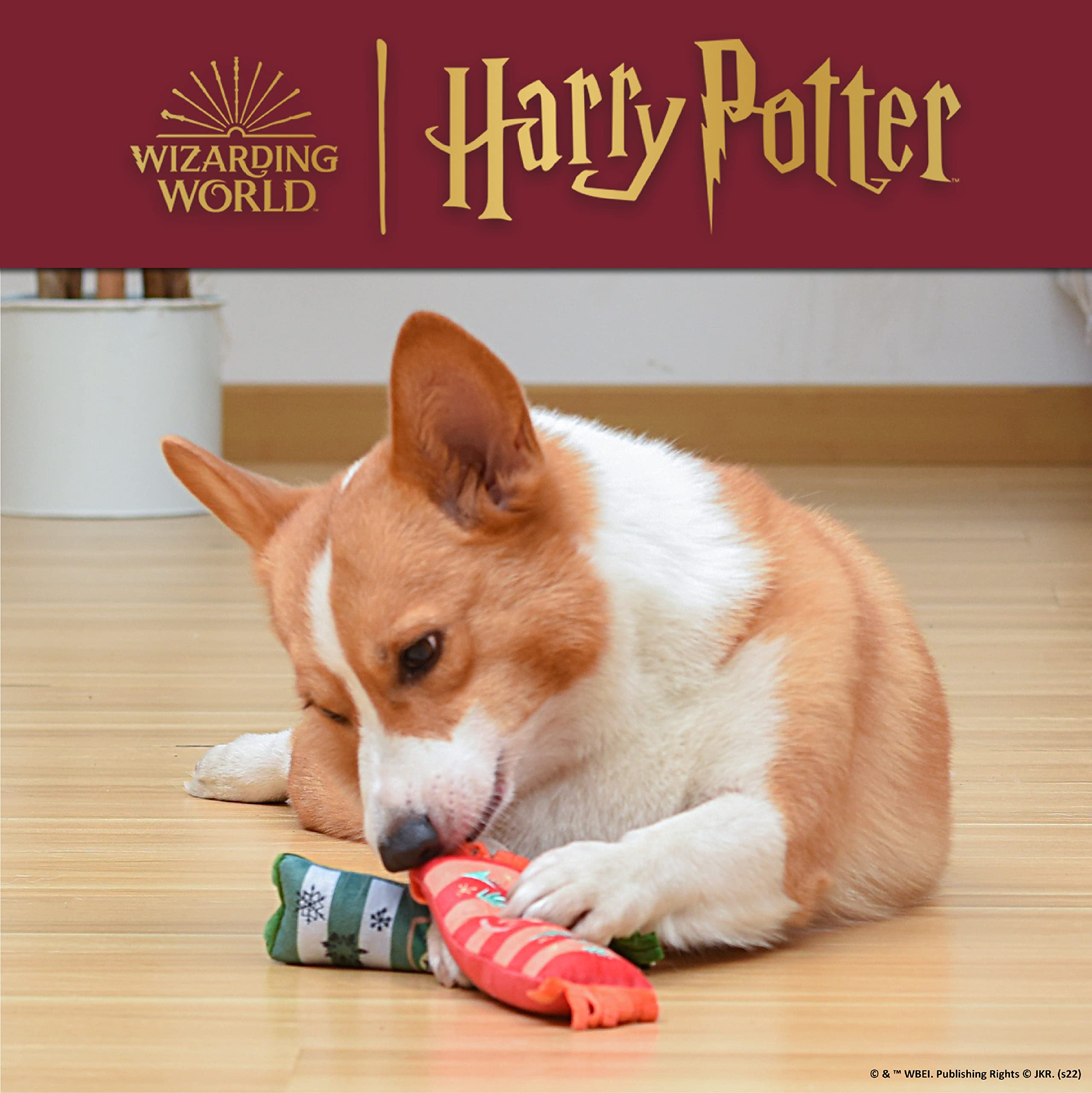 Harry Potter Holiday Plush Squeaker Gryffindor and Slytherin Scarf Toy | Dog Toys for Dogs, Plush Dog Toy, Dog Squeaky Toy, Toys