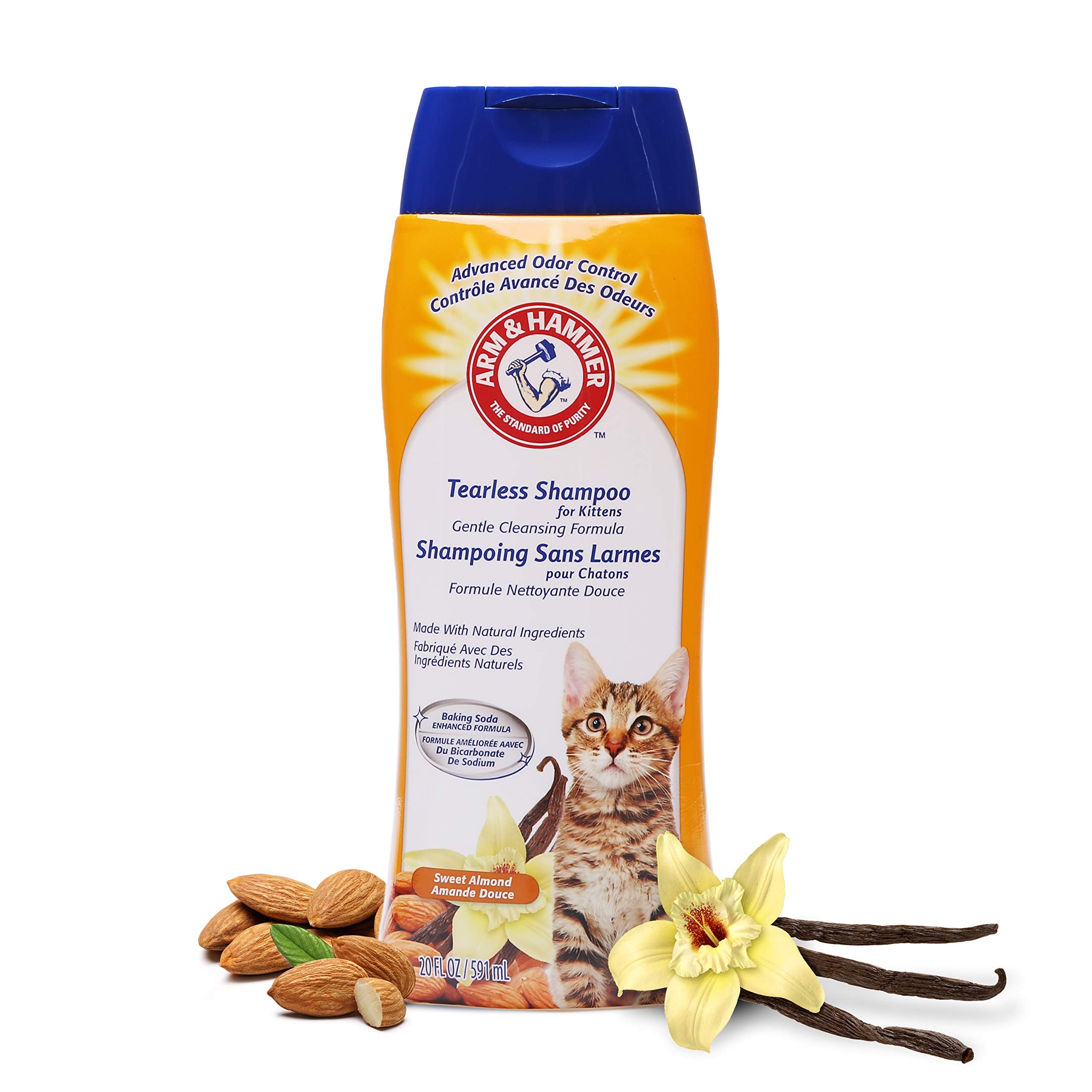 Arm & Hammer Tearless Kitten Shampoo For Catsnatural Cat Shampoo For Odor Control With Baking Soda, 20 Fl Oz Gentle Cleansing Ki